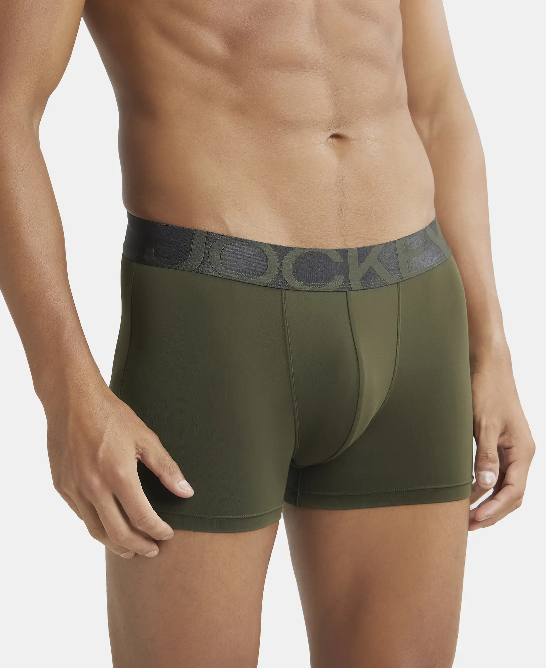 Tactel Microfiber Elastane Stretch Solid Trunk with Moisture Move Properties - Forest Night - Image 2