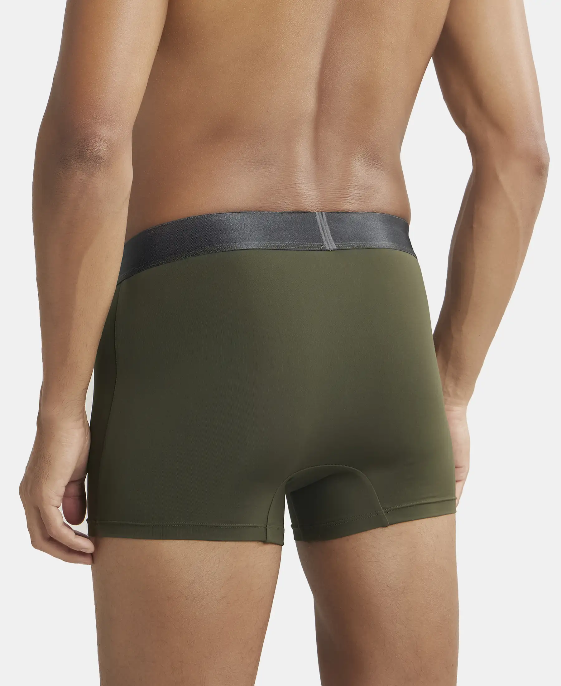 Tactel Microfiber Elastane Stretch Solid Trunk with Moisture Move Properties - Forest Night - Image 3