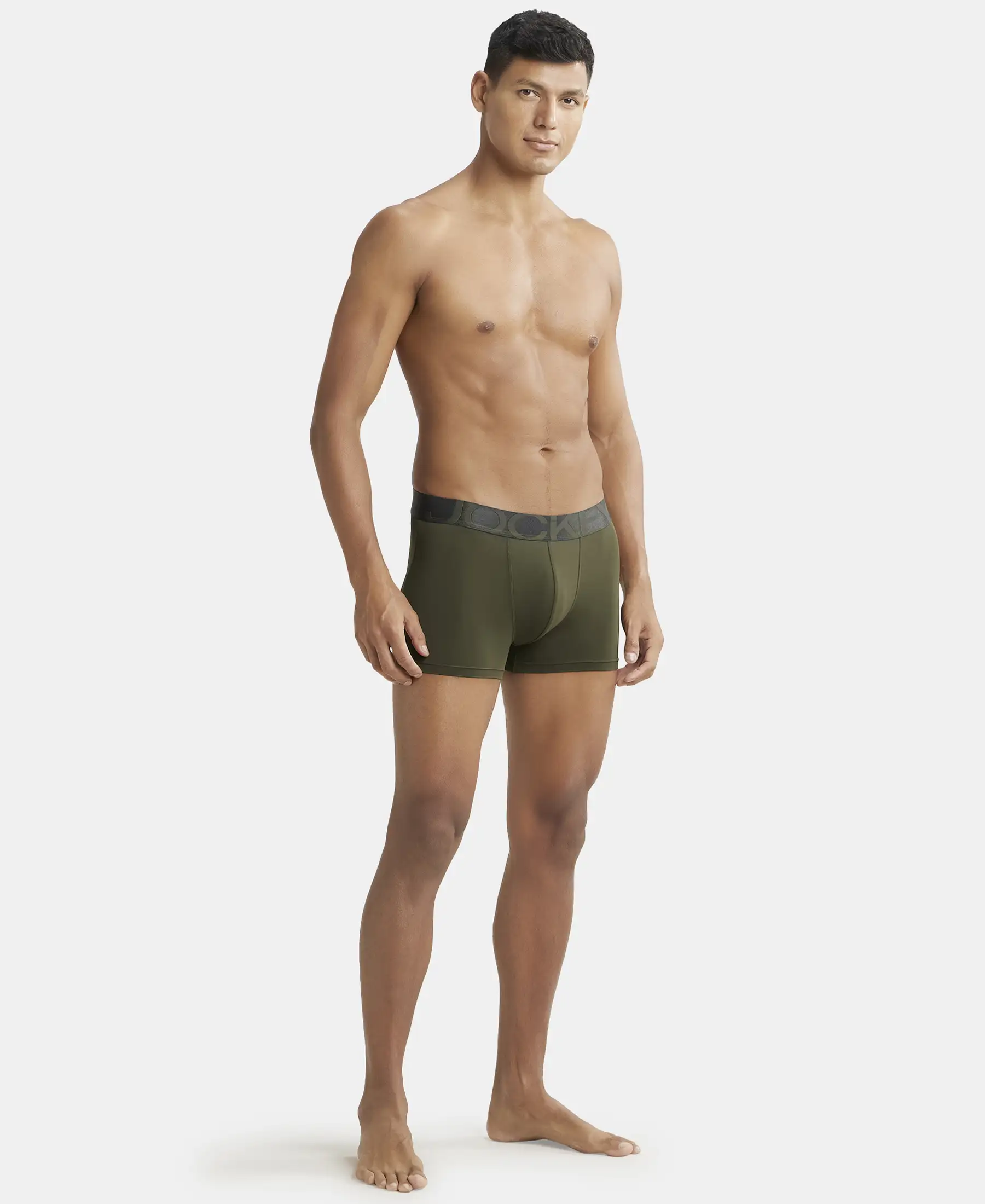 Tactel Microfiber Elastane Stretch Solid Trunk with Moisture Move Properties - Forest Night - Image 4