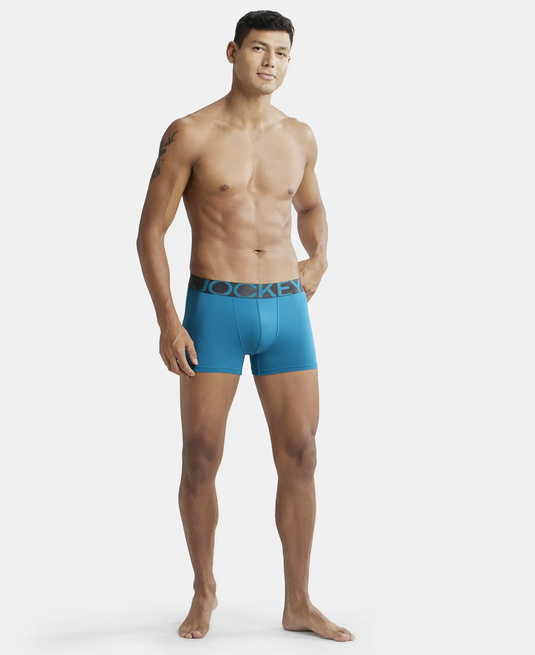 Tactel Microfiber Elastane Stretch Solid Trunk with Moisture Move Properties - Ocean Depth - Image 4