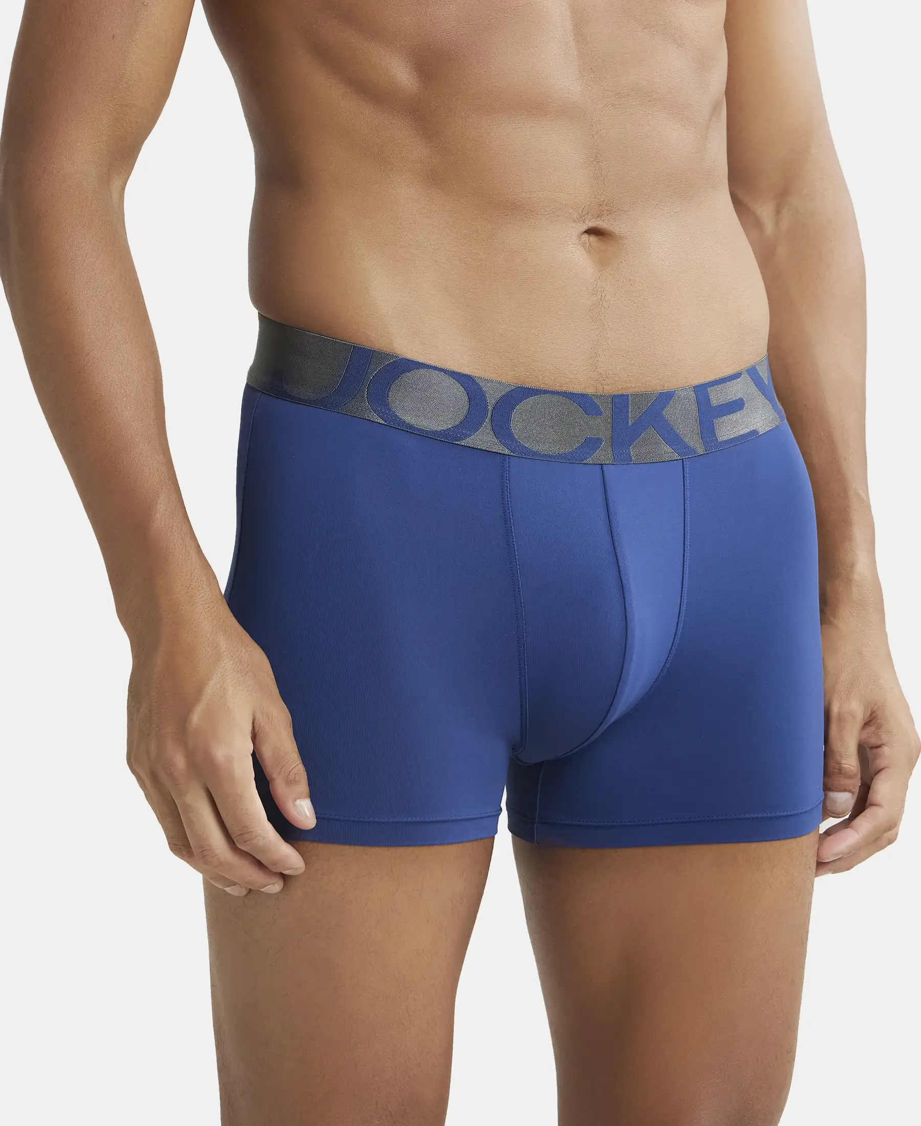 Tactel Microfiber Elastane Stretch Solid Trunk with Moisture Move Properties - Royal Blue - Image 2