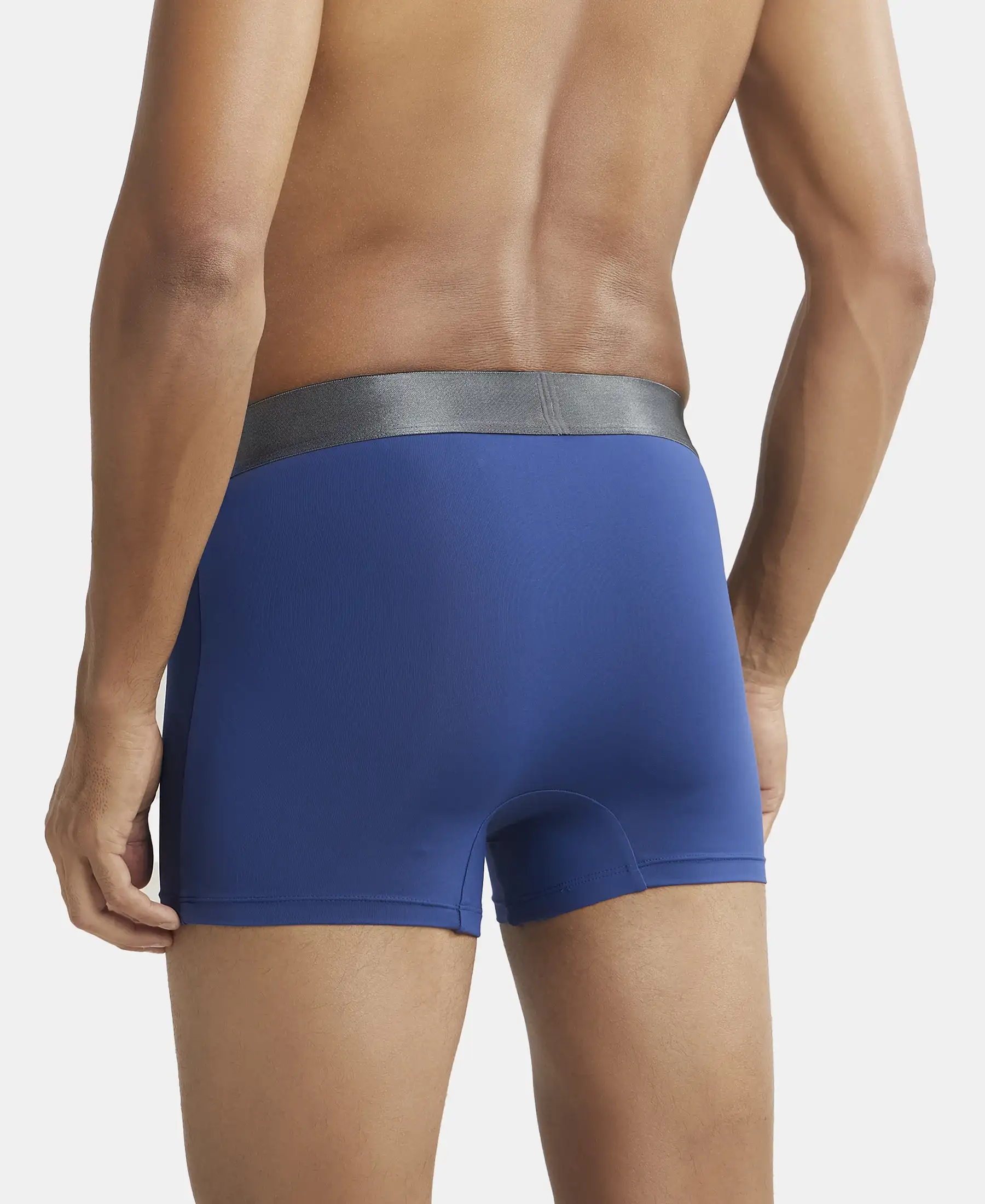 Tactel Microfiber Elastane Stretch Solid Trunk with Moisture Move Properties - Royal Blue - Image 3