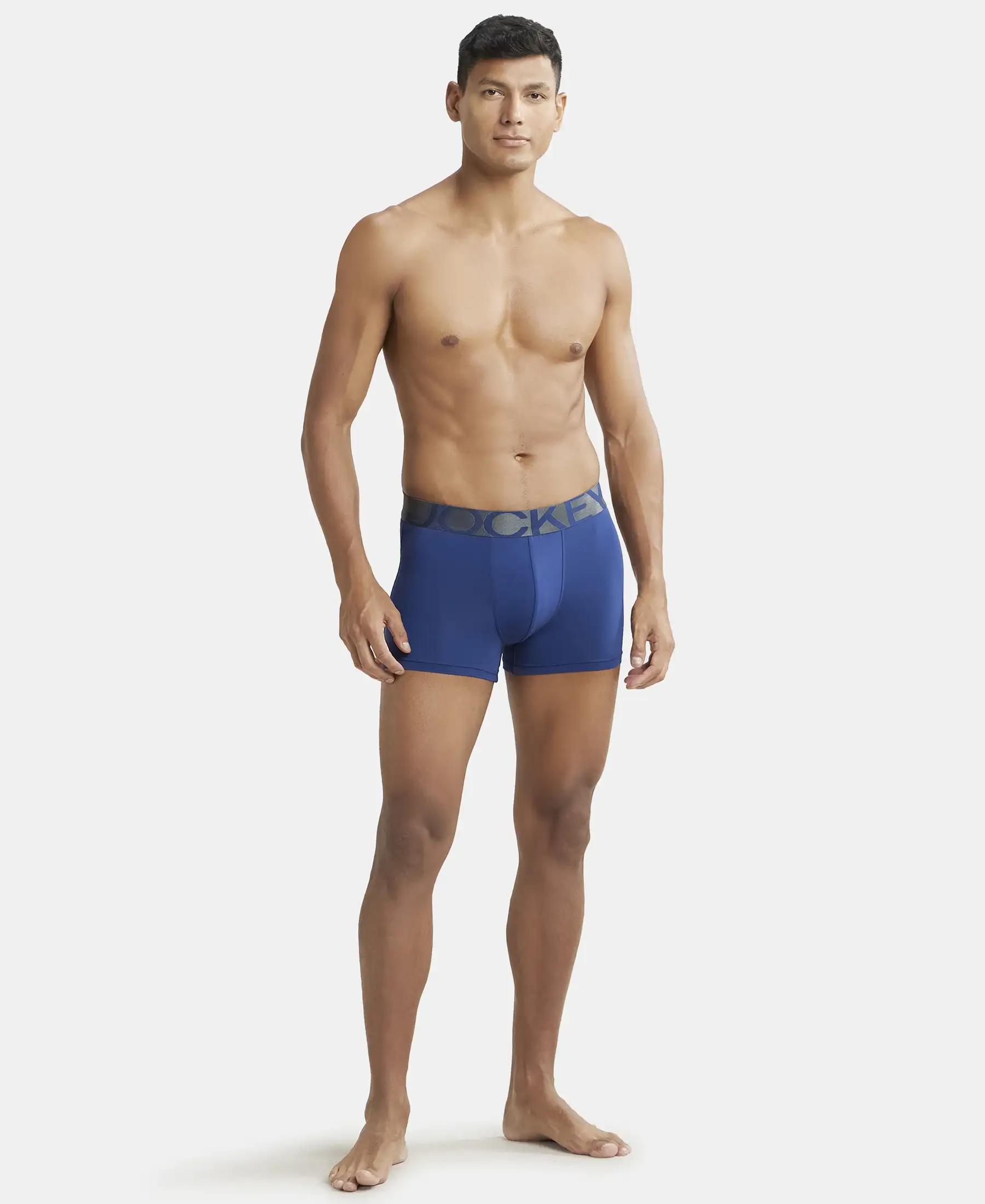 Tactel Microfiber Elastane Stretch Solid Trunk with Moisture Move Properties - Royal Blue - Image 4