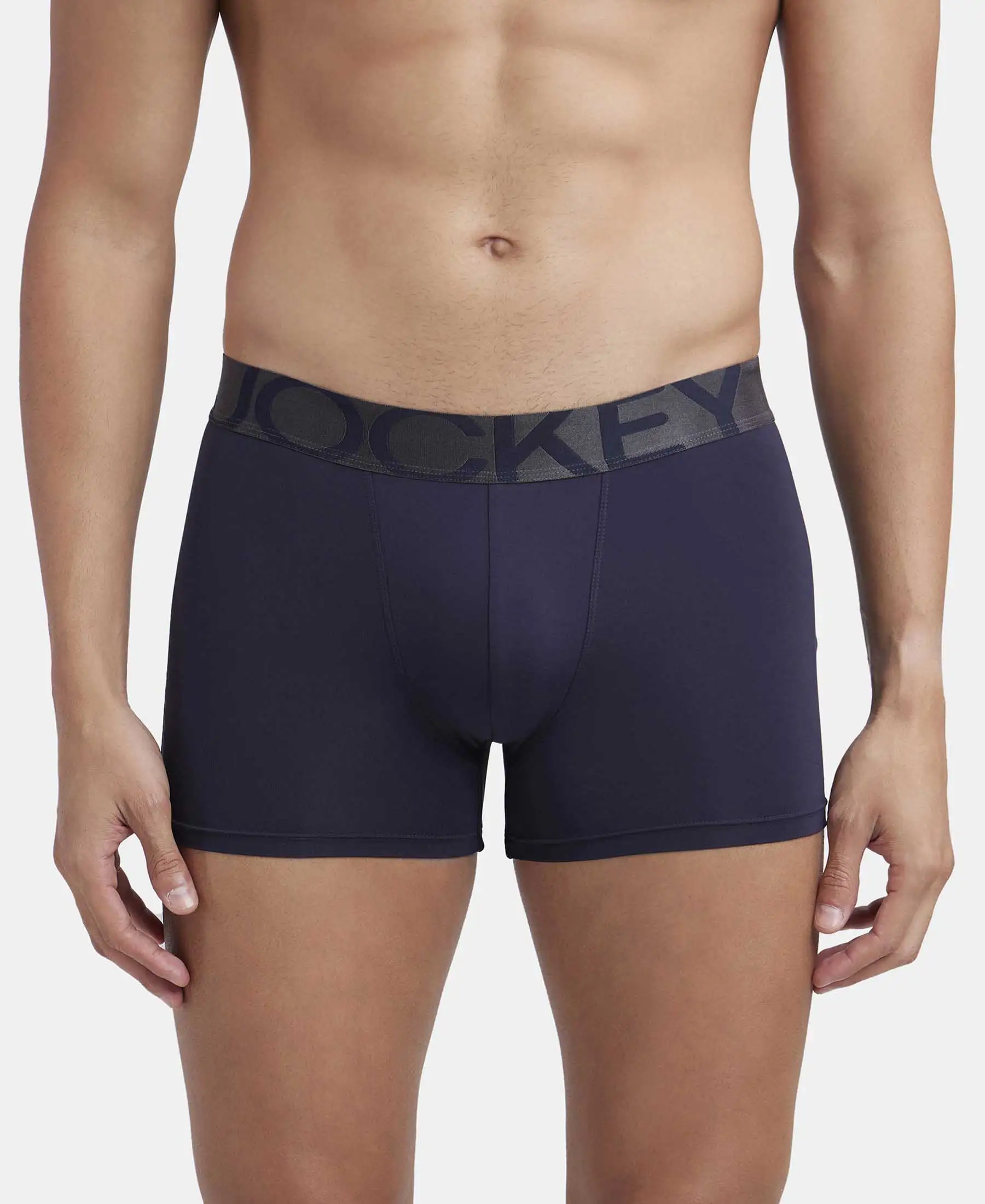 Tactel Microfiber Elastane Stretch Solid Trunk with Moisture Move Properties - True Navy