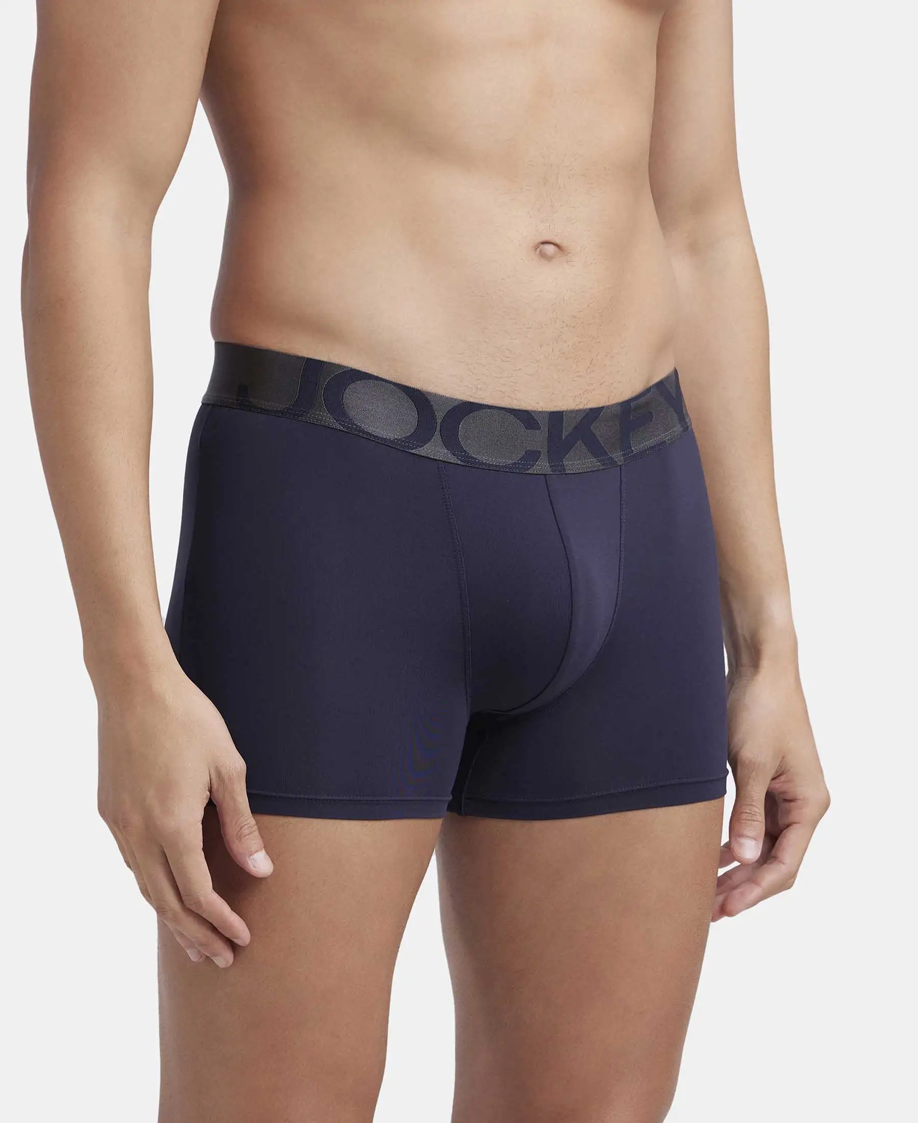 Tactel Microfiber Elastane Stretch Solid Trunk with Moisture Move Properties - True Navy - Image 2