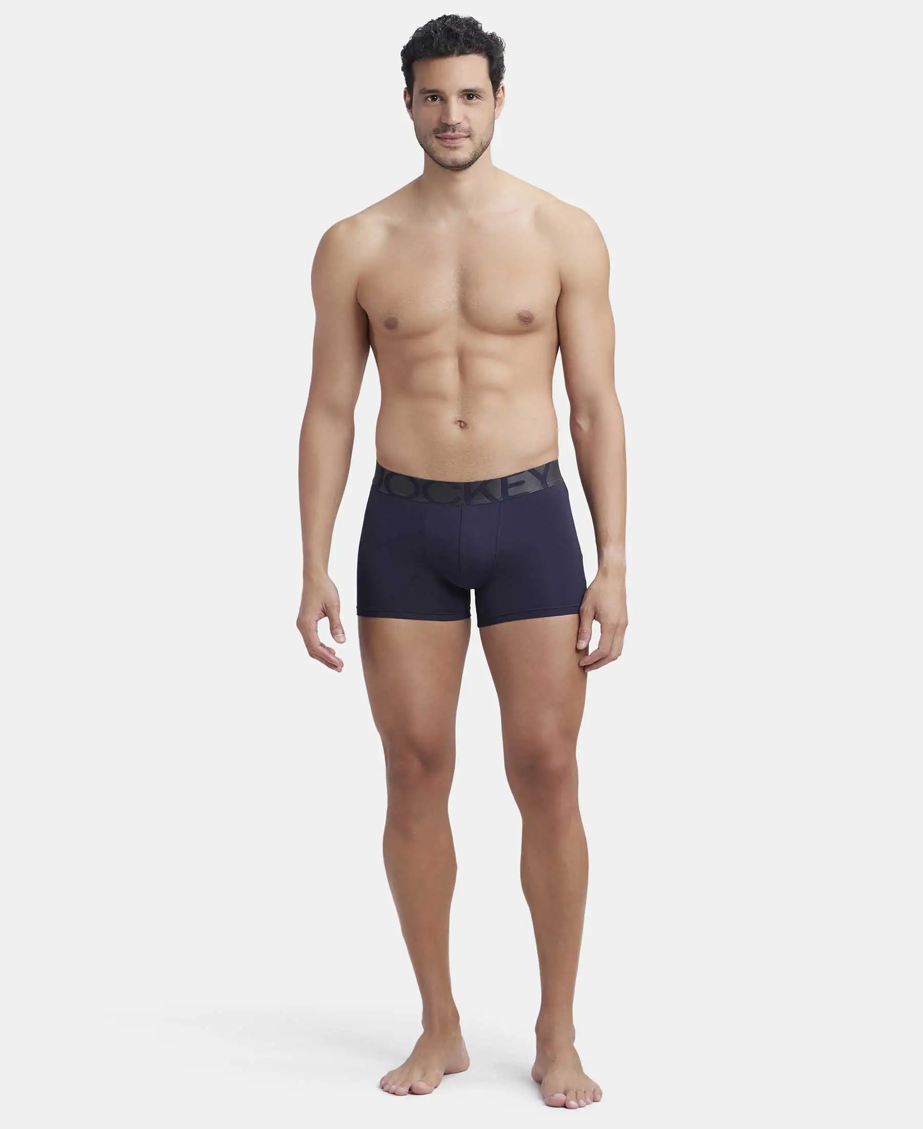 Tactel Microfiber Elastane Stretch Solid Trunk with Moisture Move Properties - True Navy - Image 4