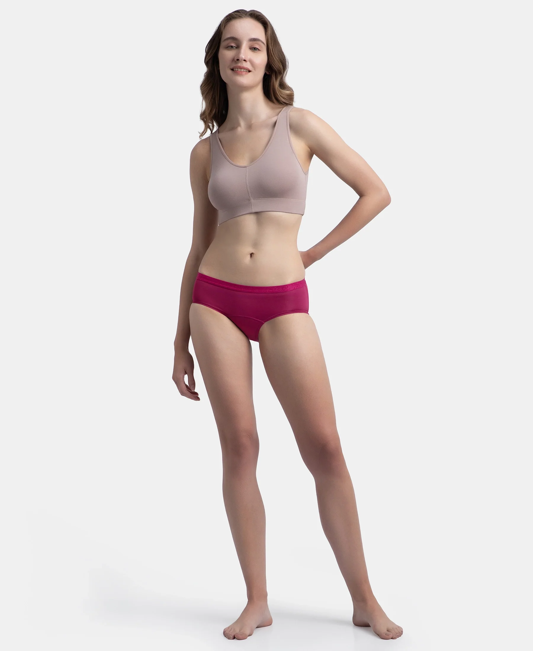 Tactel Microfiber Elastane Stretch Period Panty with Leak Proof Inner Absorbent Layer and StayFresh Treatment - Anemone - Image 4