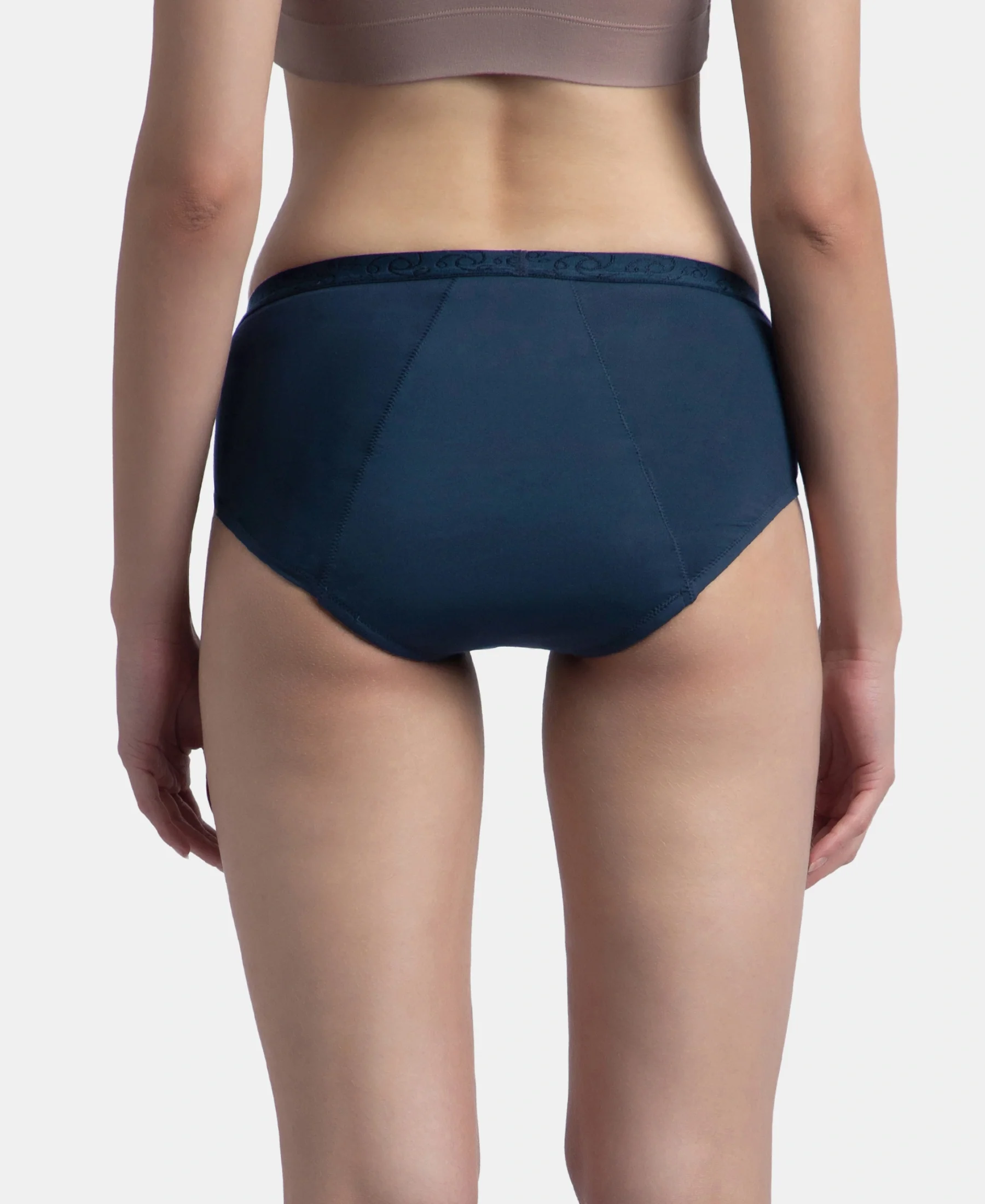 Tactel Microfiber Elastane Stretch Period Panty with Leak Proof Inner Absorbent Layer and StayFresh Treatment - Navy - Image 6