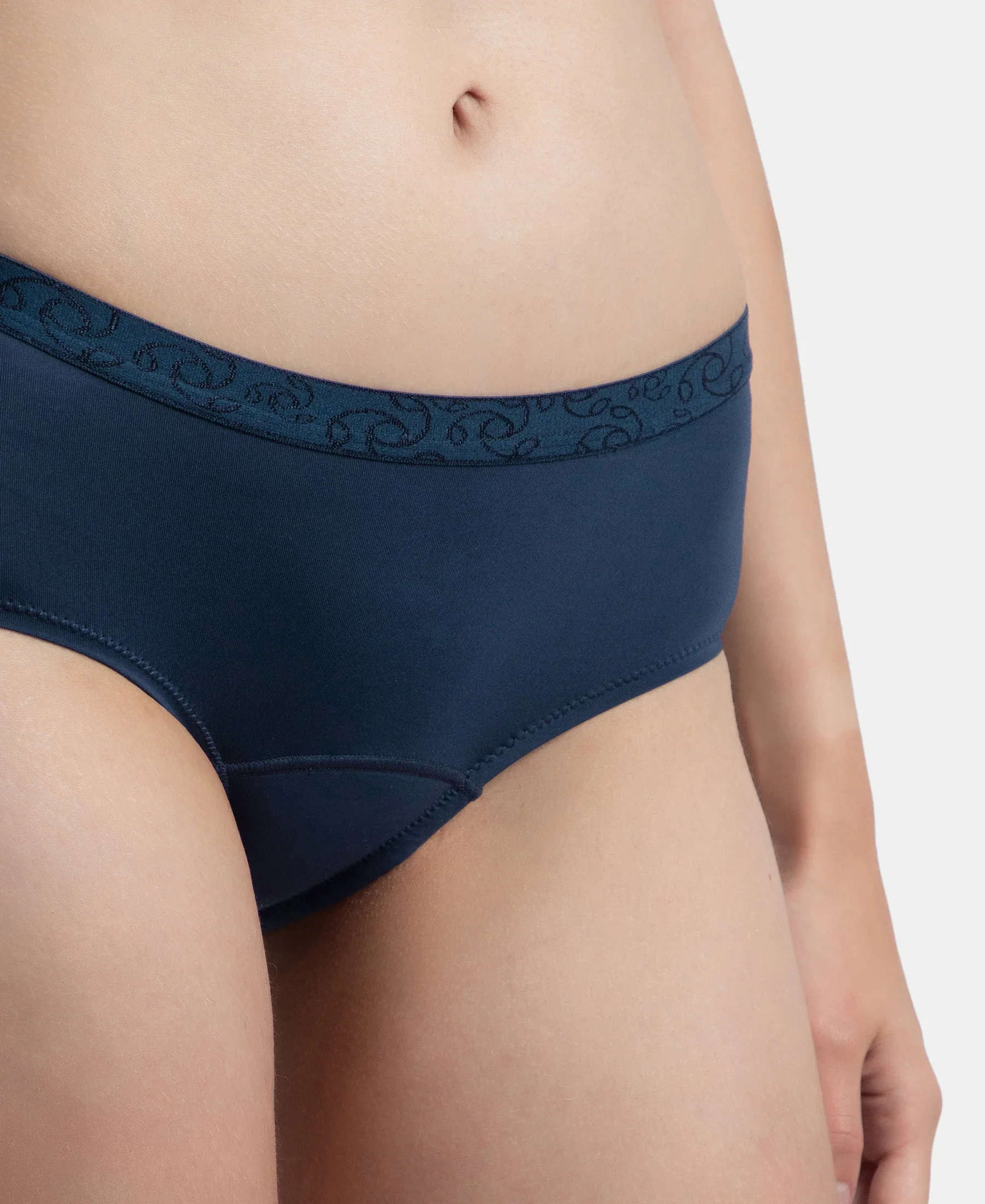 Tactel Microfiber Elastane Stretch Period Panty with Leak Proof Inner Absorbent Layer and StayFresh Treatment - Navy - Image 8