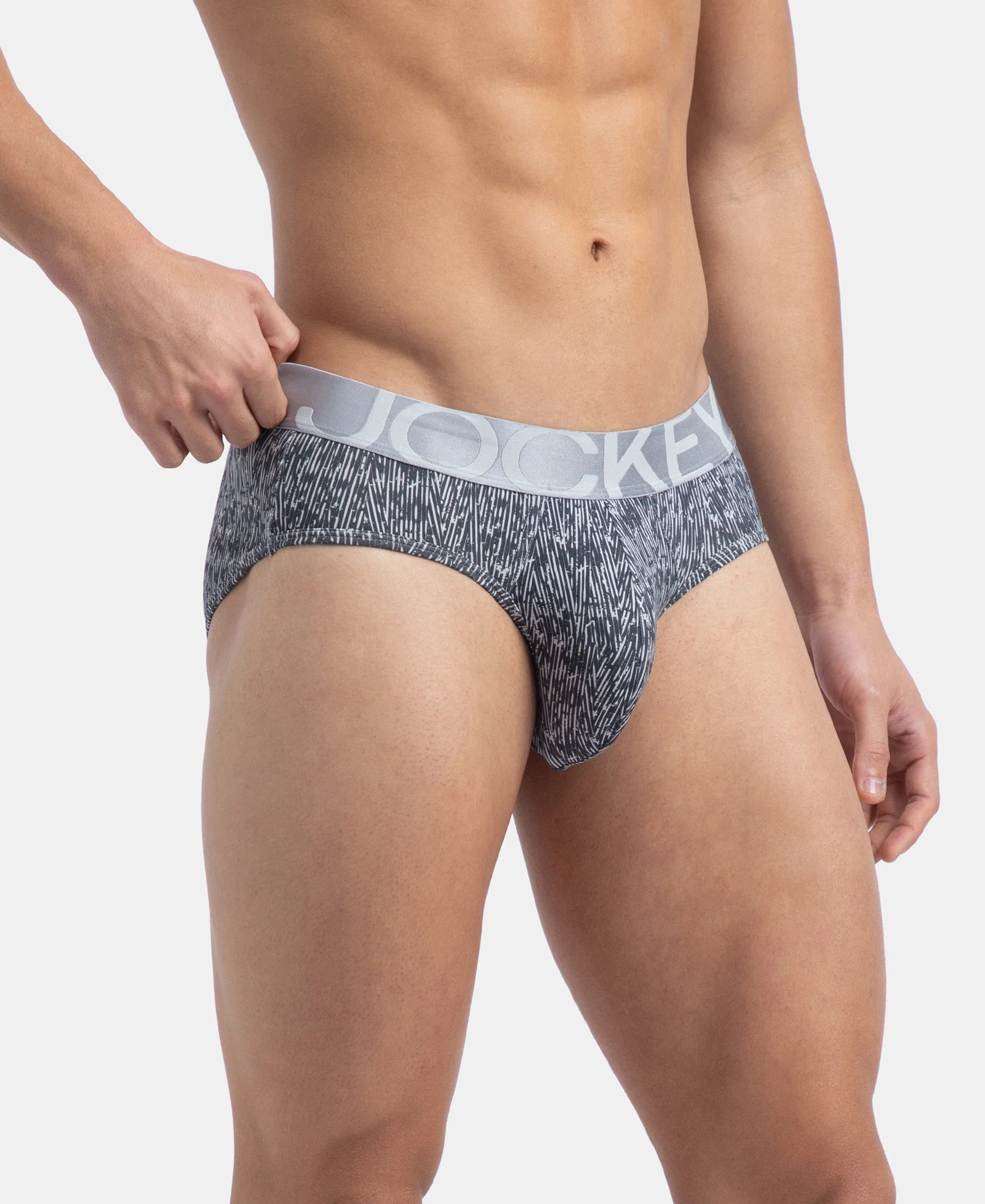 Tactel Microfiber Elastane Stretch Printed Brief with Moisture Move Properties - High Rise - Image 2