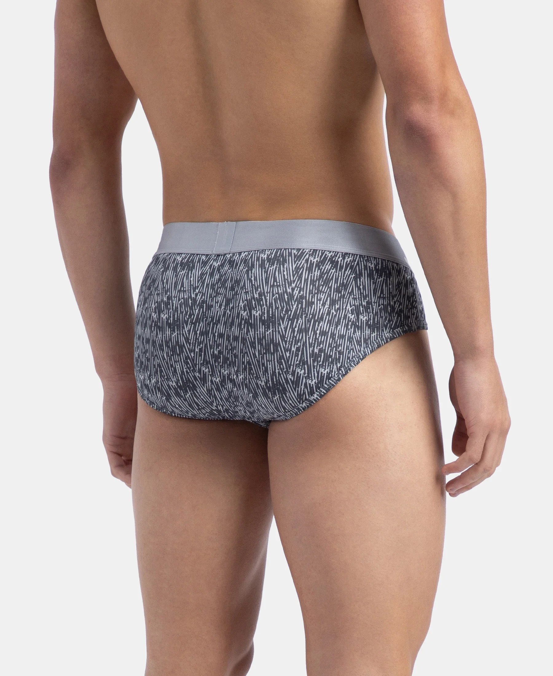 Tactel Microfiber Elastane Stretch Printed Brief with Moisture Move Properties - High Rise - Image 3
