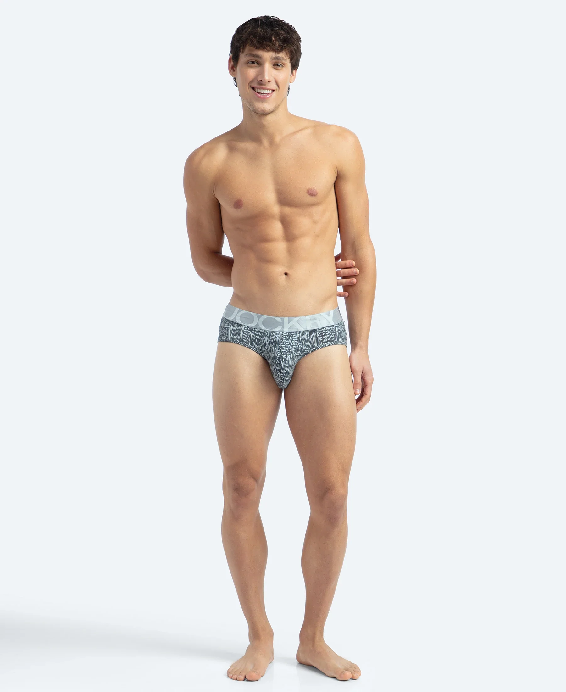 Tactel Microfiber Elastane Stretch Printed Brief with Moisture Move Properties - High Rise - Image 4