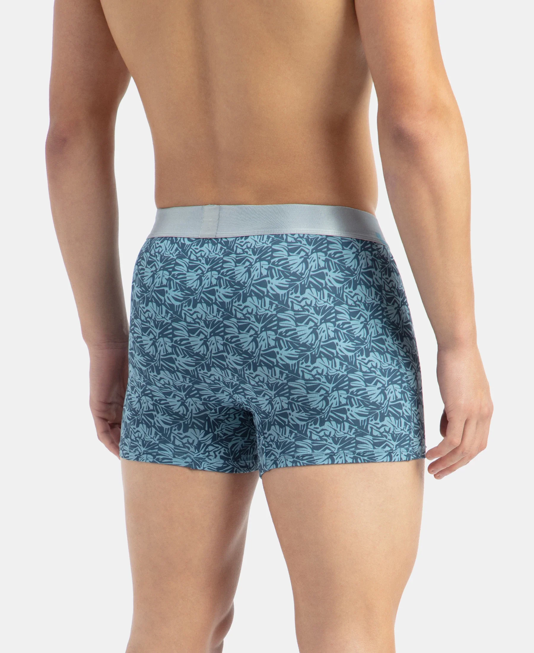 Tactel Microfiber Elastane Stretch Printed Trunk with Moisture Move Properties - Blue Shadow - Image 3