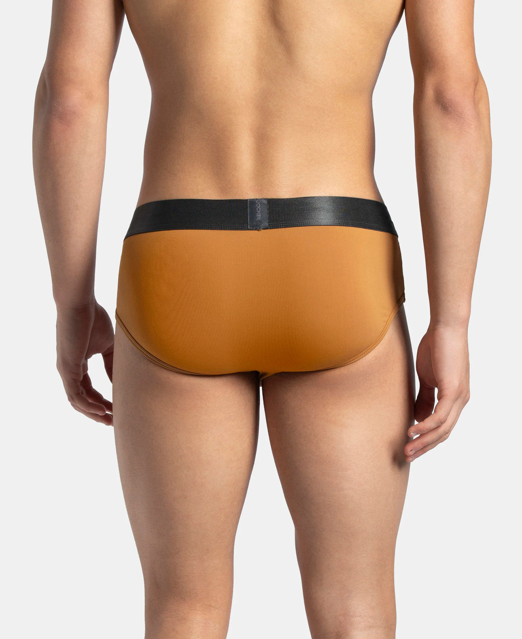 Tactel Microfiber Elastane Stretch Solid Brief with Moisture Move Properties - Brown Sugar - Image 3