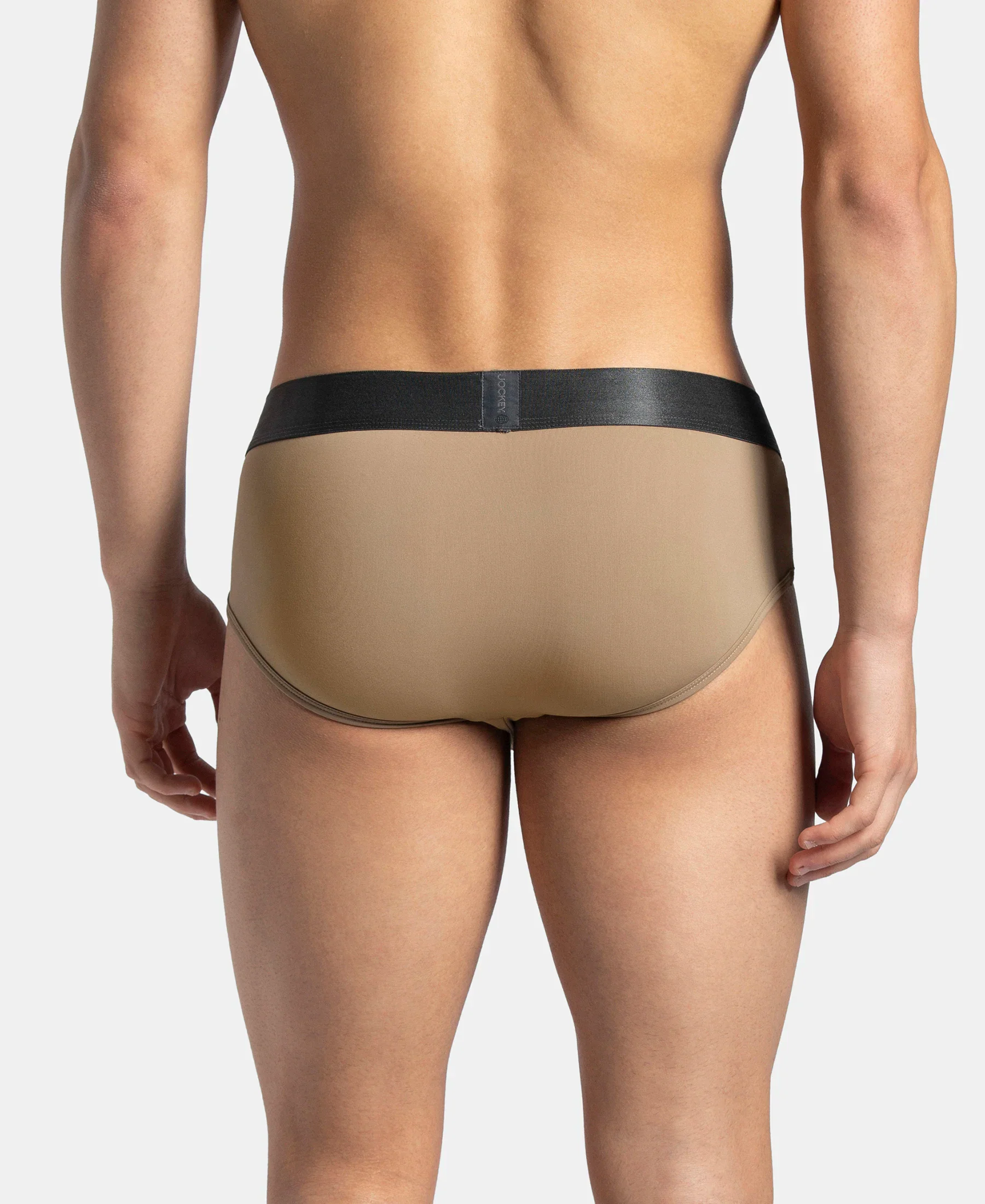 Tactel Microfiber Elastane Stretch Solid Brief with Moisture Move Properties - Desert Taupe - Image 3