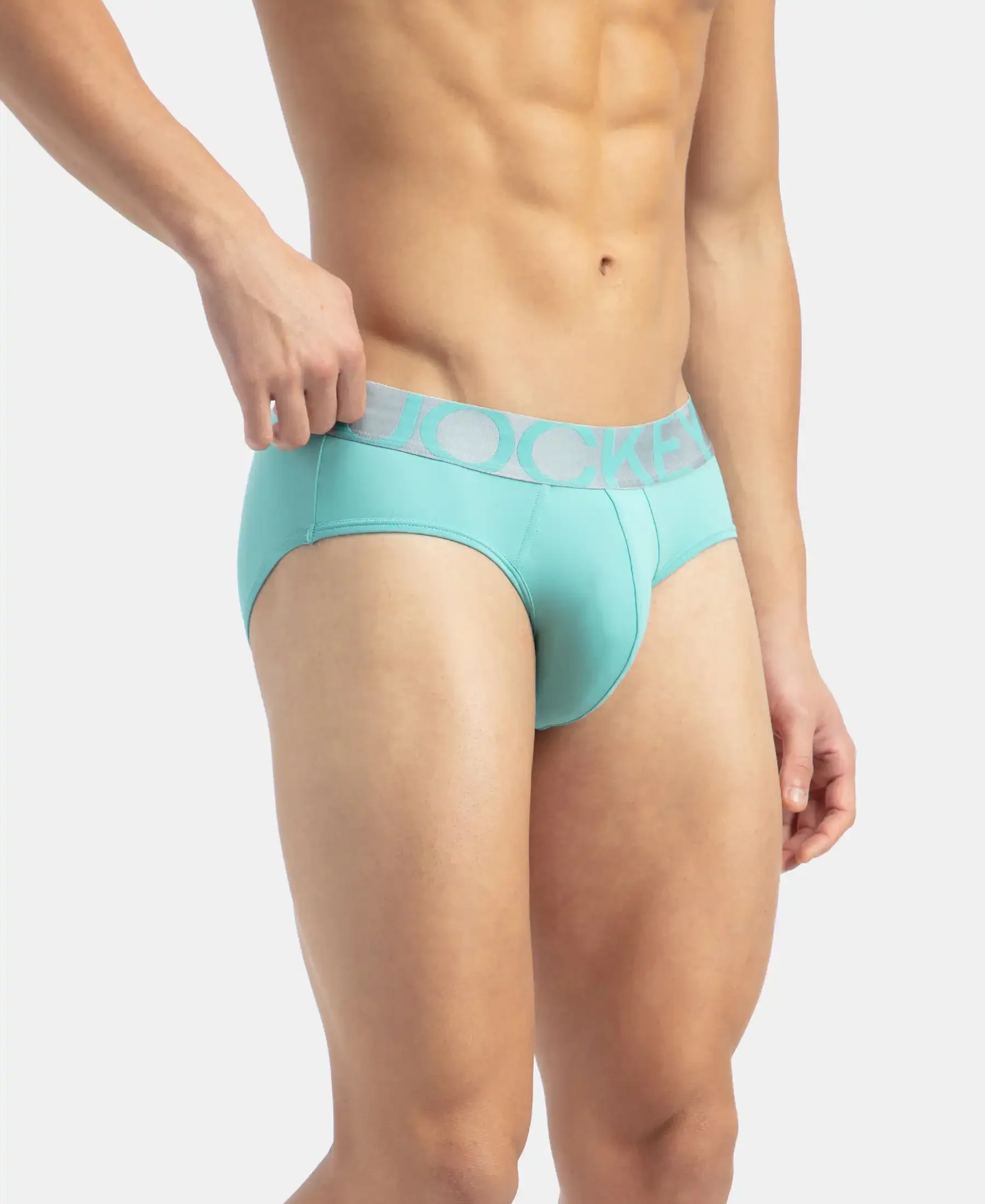 Tactel Microfiber Elastane Stretch Solid Brief with Moisture Move Properties - Meadow Brook - Image 2