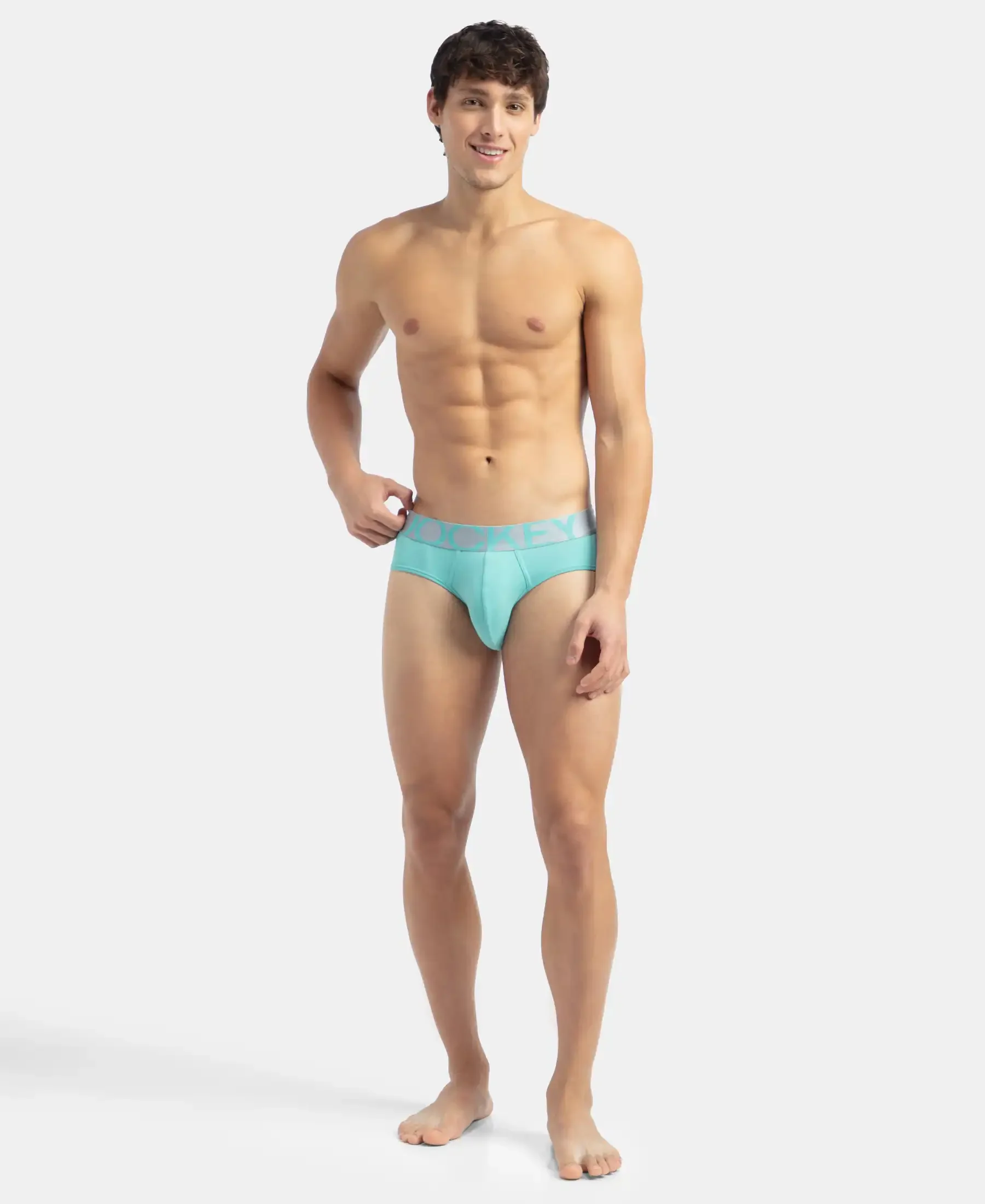 Tactel Microfiber Elastane Stretch Solid Brief with Moisture Move Properties - Meadow Brook - Image 4