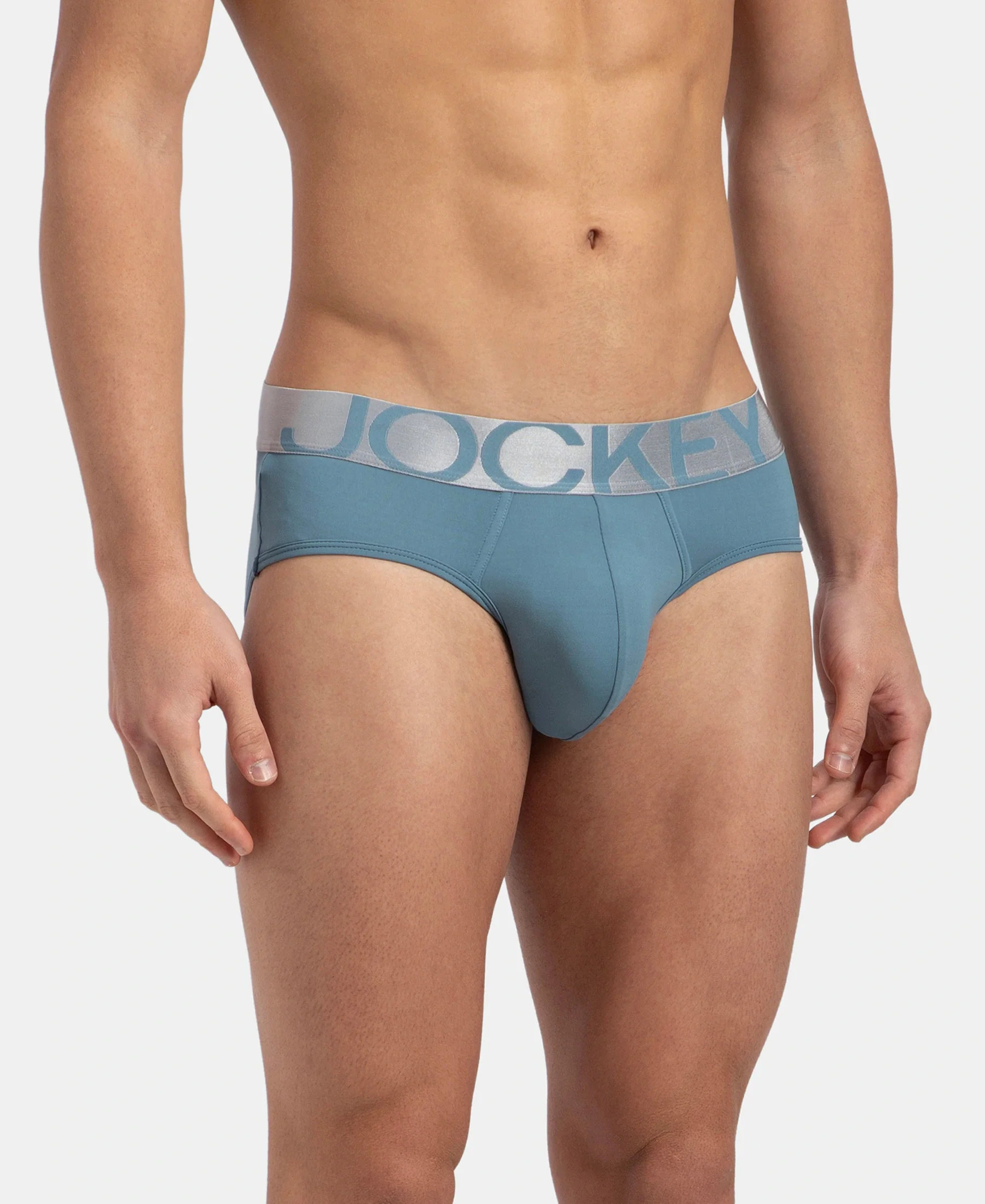 Tactel Microfiber Elastane Stretch Solid Brief with Moisture Move Properties - Provincial Blue - Image 2