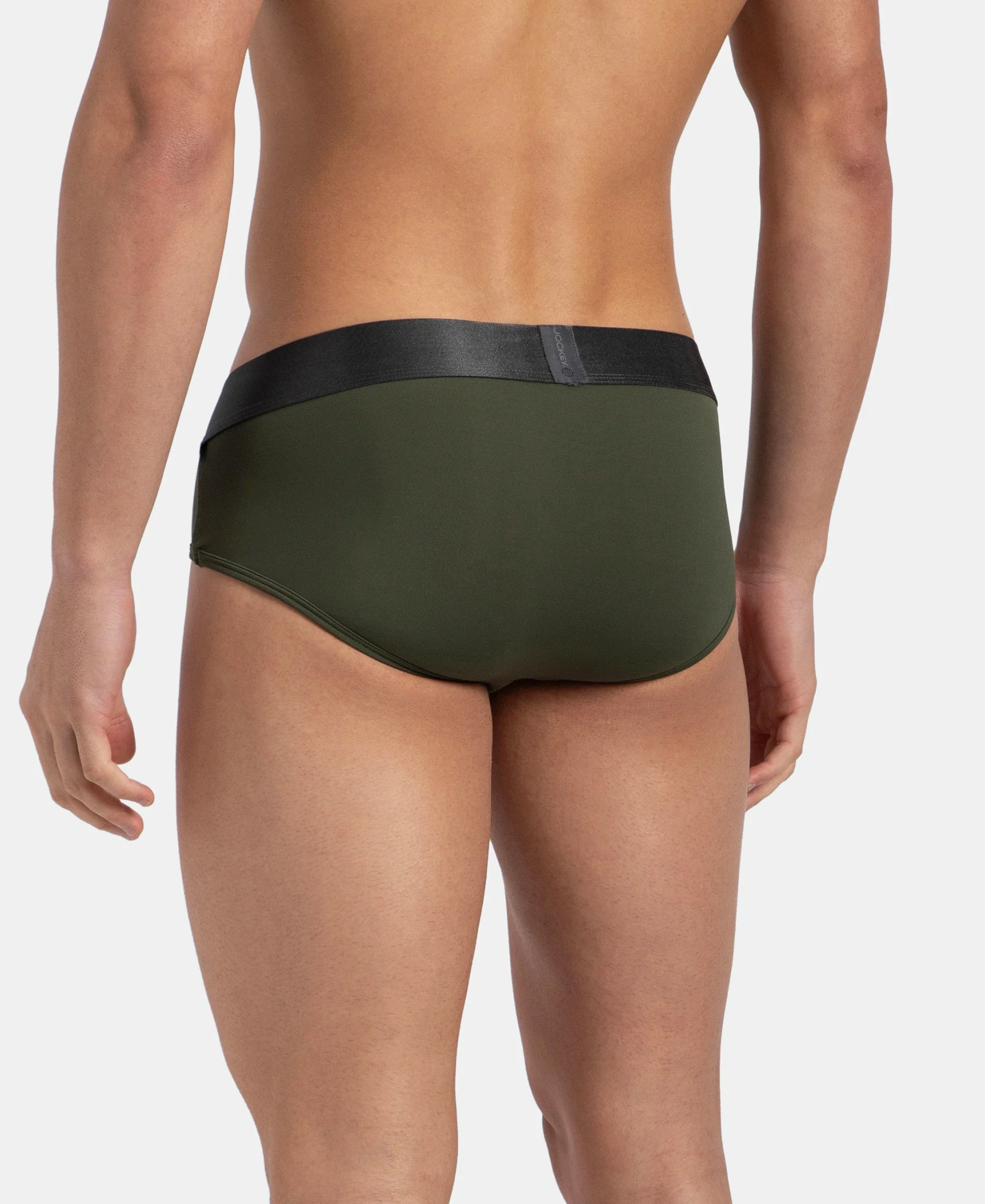 Tactel Microfiber Elastane Stretch Solid Brief with Moisture Move Properties - Thyme - Image 3