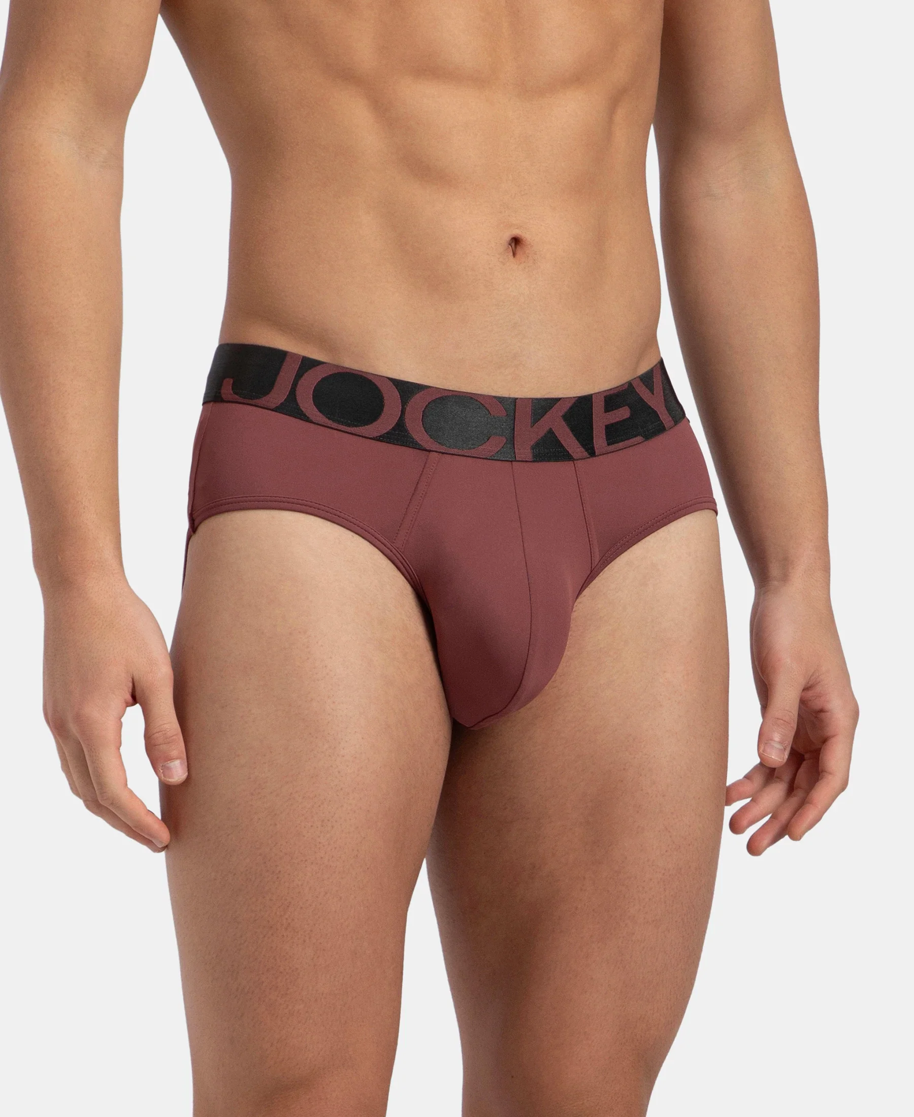 Tactel Microfiber Elastane Stretch Solid Brief with Moisture Move Properties - Wild Ginger - Image 2