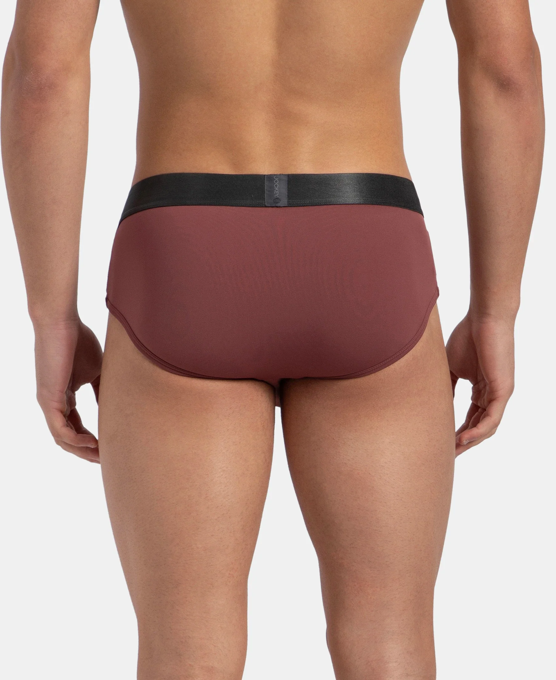 Tactel Microfiber Elastane Stretch Solid Brief with Moisture Move Properties - Wild Ginger - Image 3
