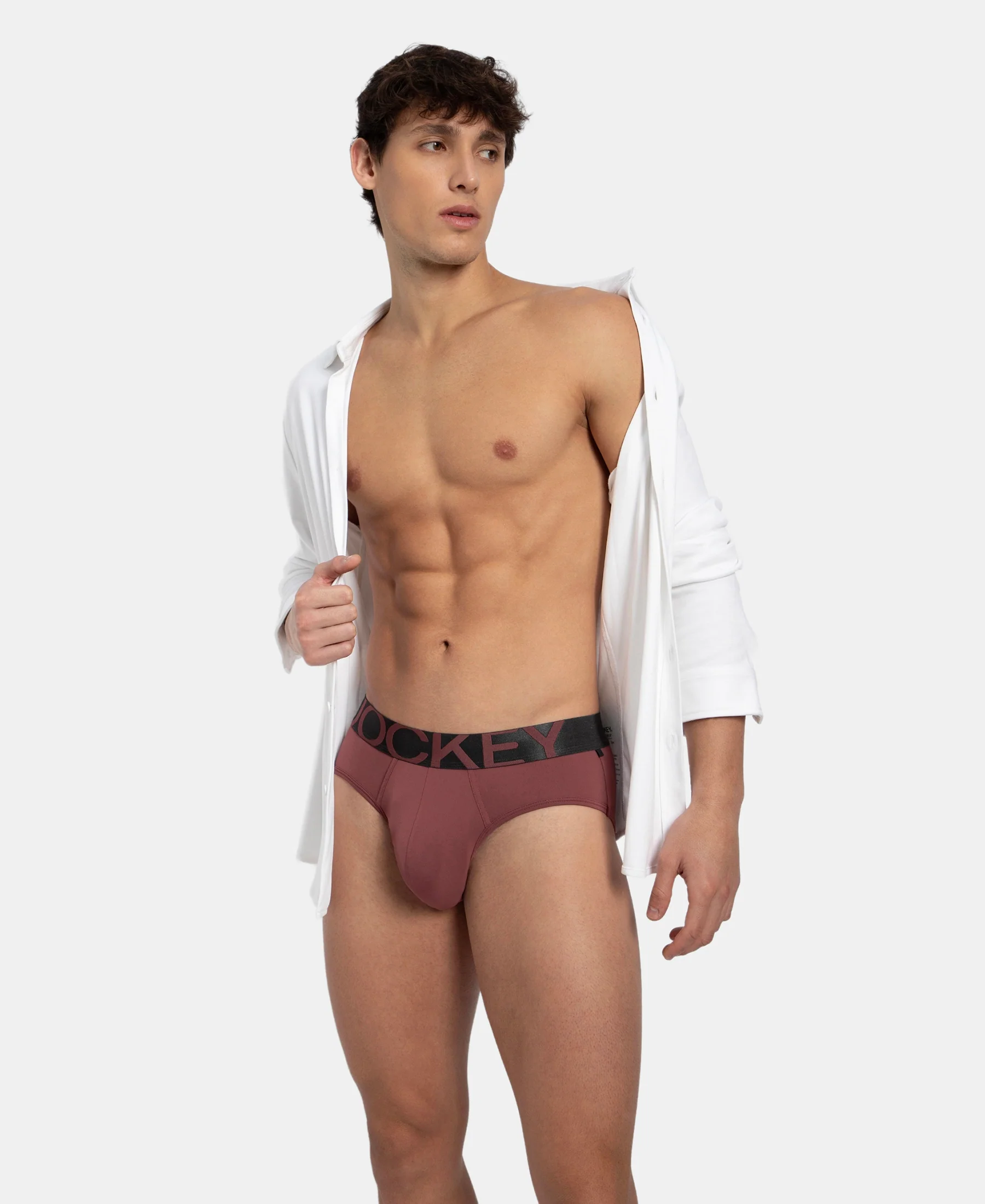 Tactel Microfiber Elastane Stretch Solid Brief with Moisture Move Properties - Wild Ginger - Image 5
