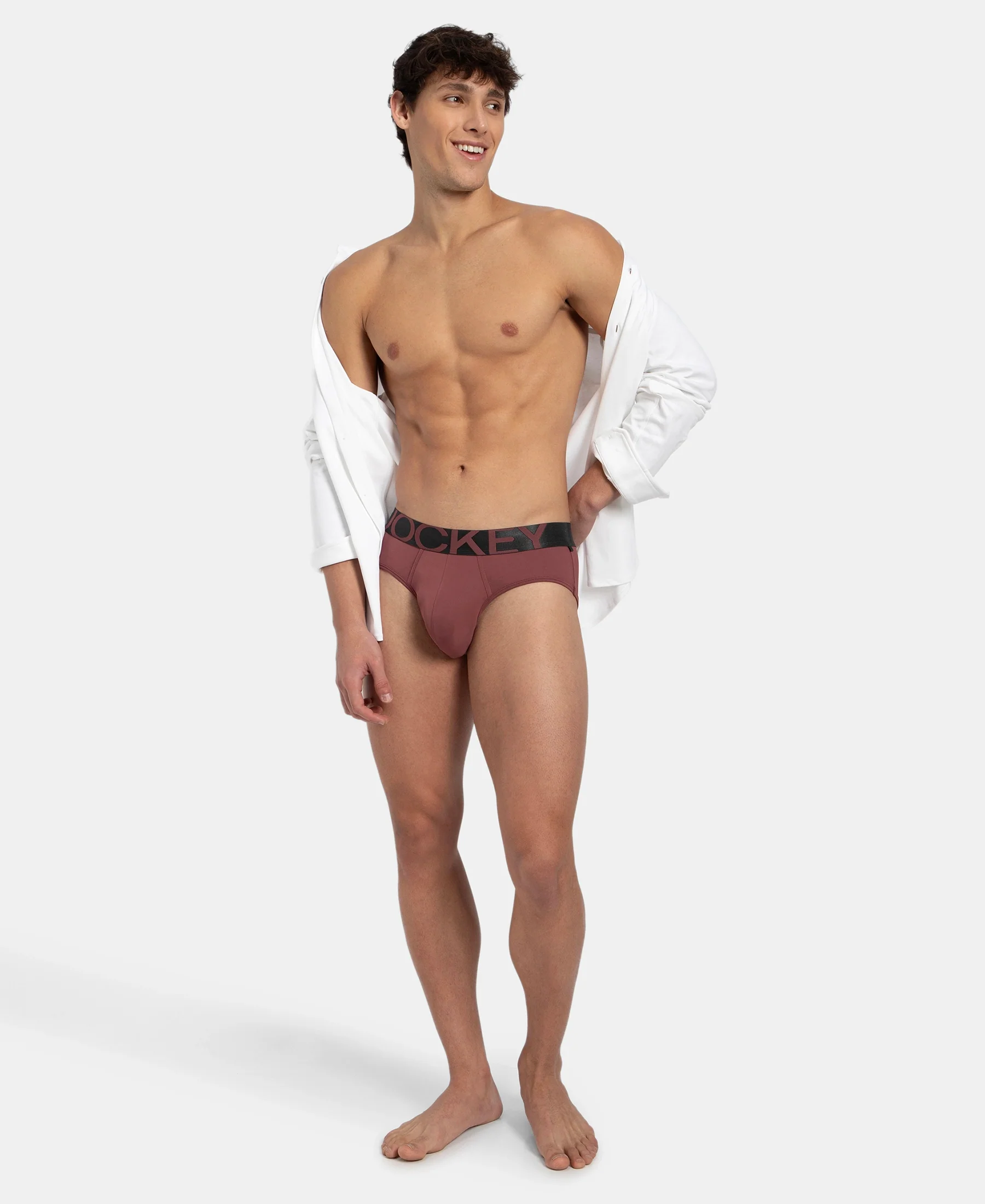 Tactel Microfiber Elastane Stretch Solid Brief with Moisture Move Properties - Wild Ginger - Image 6