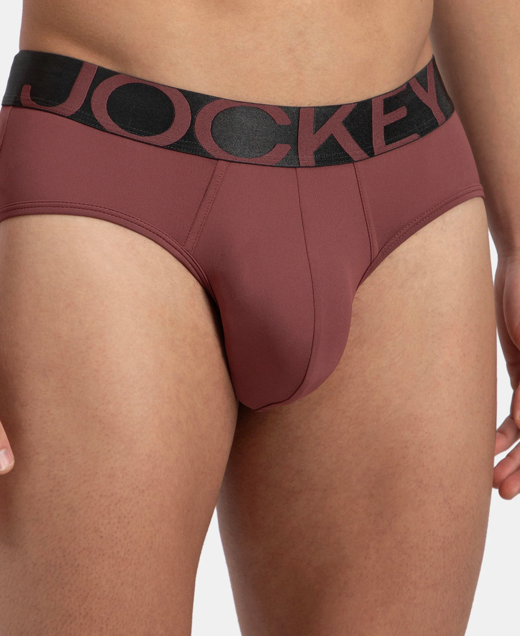 Tactel Microfiber Elastane Stretch Solid Brief with Moisture Move Properties - Wild Ginger - Image 7