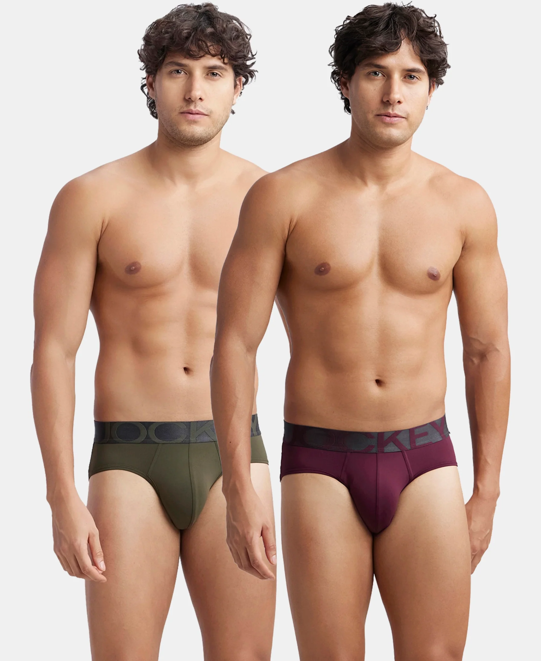 Tactel Microfiber Elastane Stretch Solid Brief with Moisture Move Properties - Wine Tasting & Forest Night (Pack of 2)
