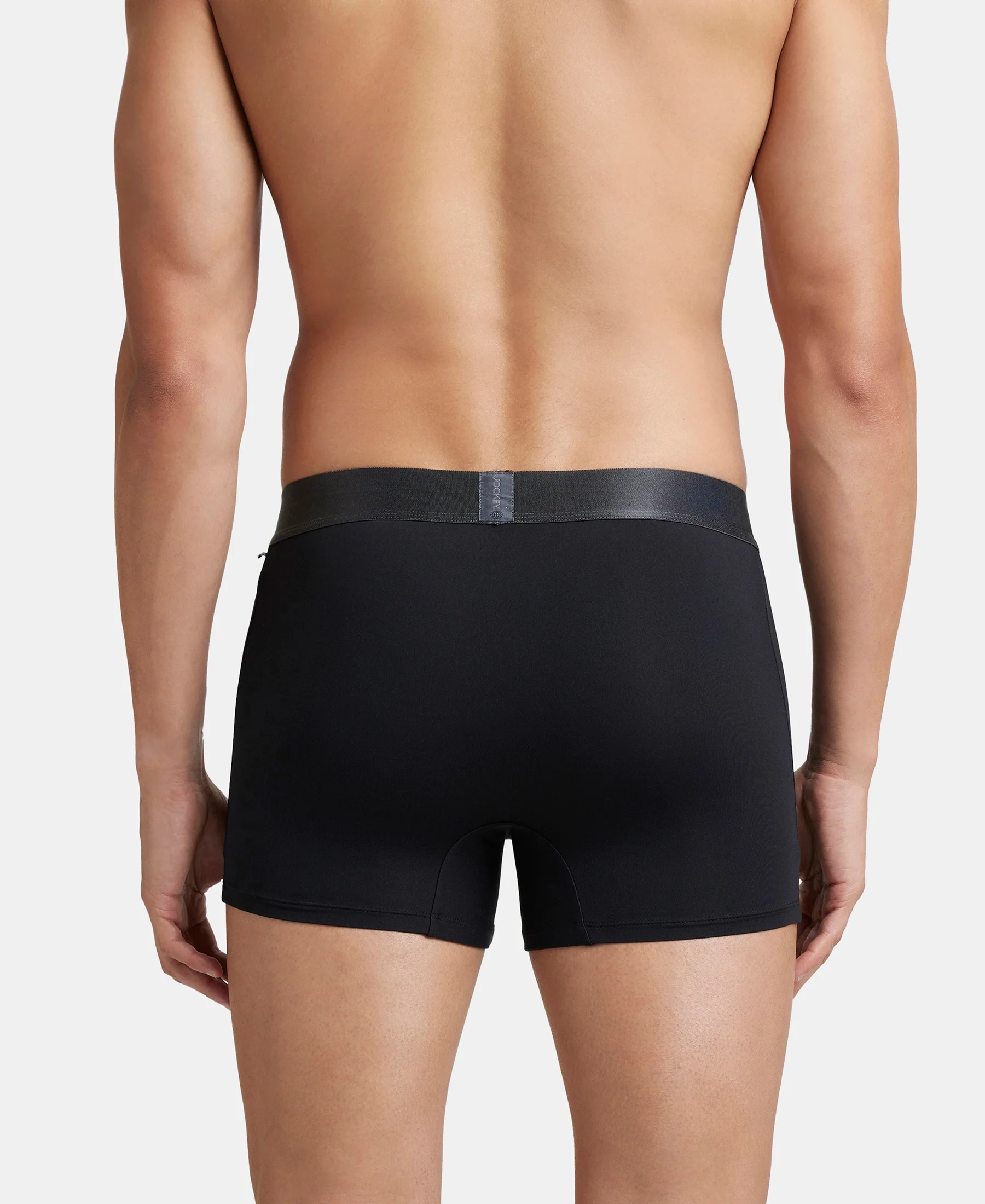 Tactel Microfiber Elastane Stretch Solid Trunk with Moisture Move Properties - Black (Pack of 2) - Image 4