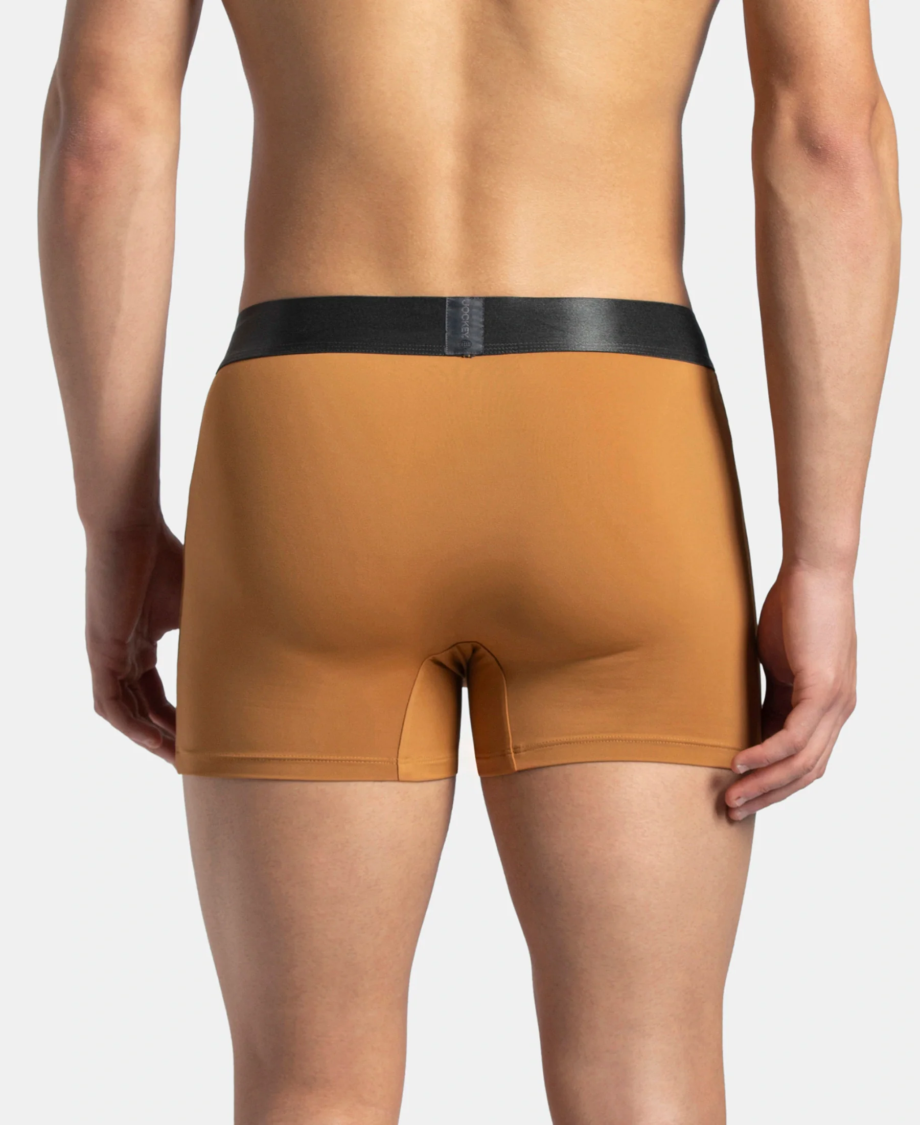 Tactel Microfiber Elastane Stretch Solid Trunk with Moisture Move Properties - Brown Sugar - Image 3