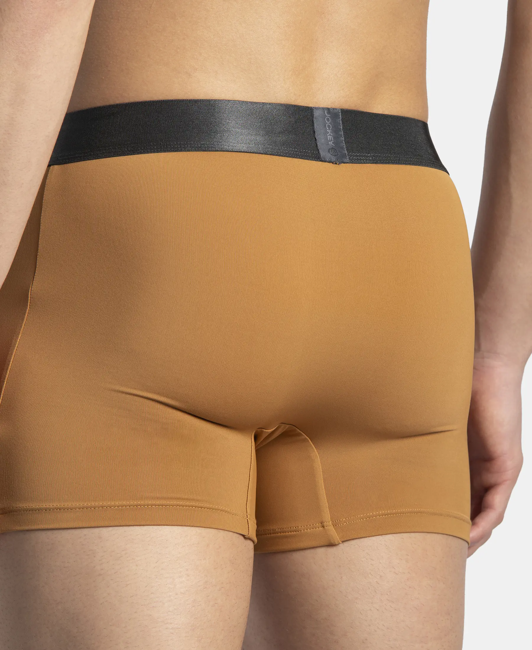 Tactel Microfiber Elastane Stretch Solid Trunk with Moisture Move Properties - Brown Sugar - Image 8