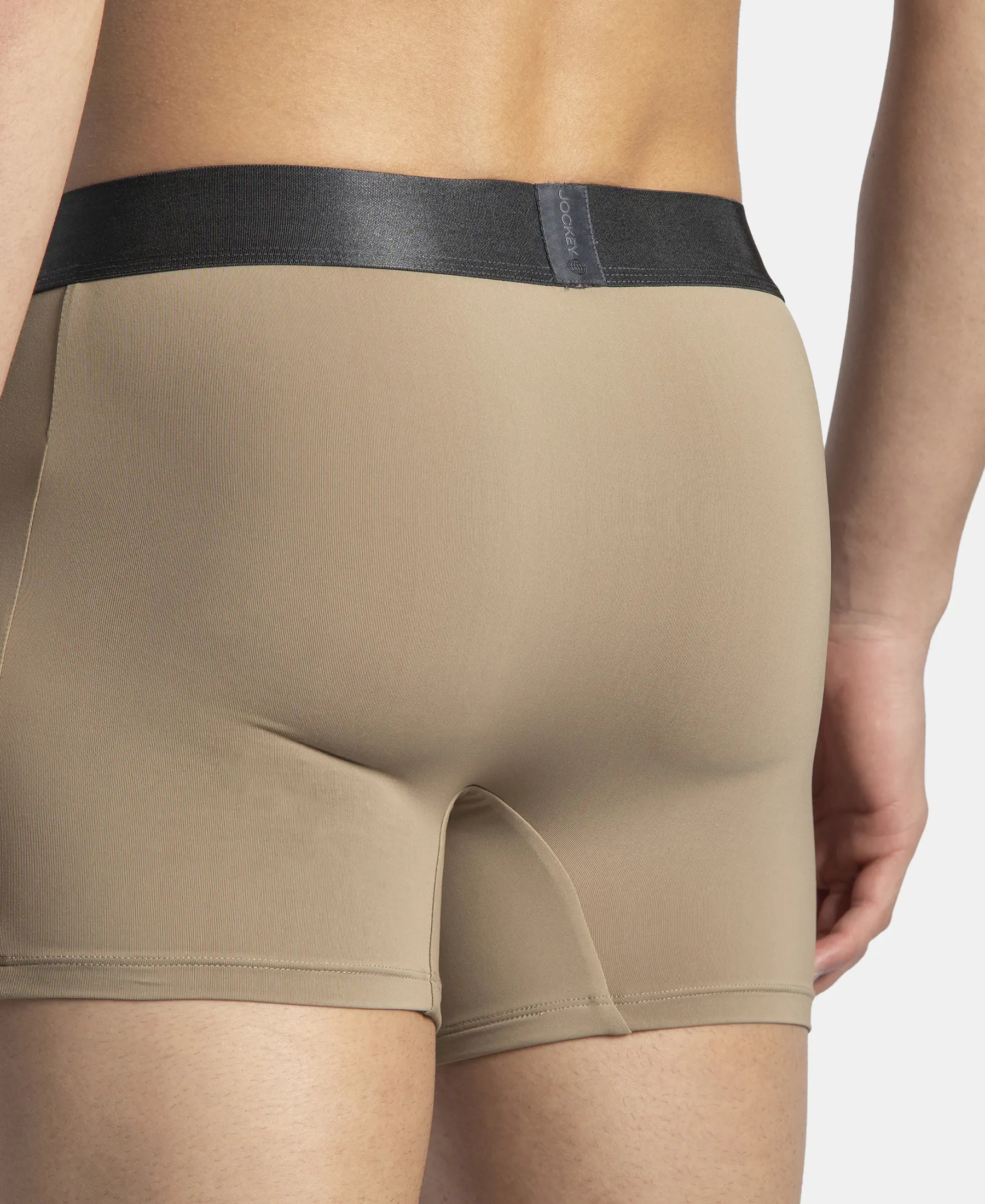 Tactel Microfiber Elastane Stretch Solid Trunk with Moisture Move Properties - Desert Taupe - Image 8
