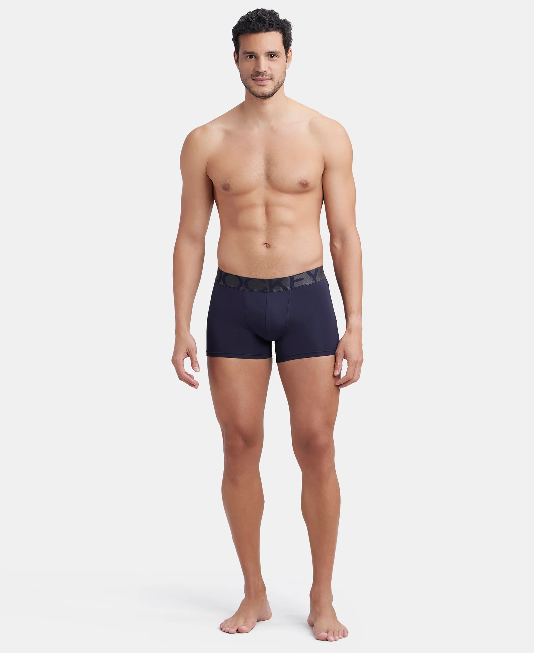 Tactel Microfiber Elastane Stretch Solid Trunk with Moisture Move Properties - Ebony & Navy (Pack of 2) - Image 10