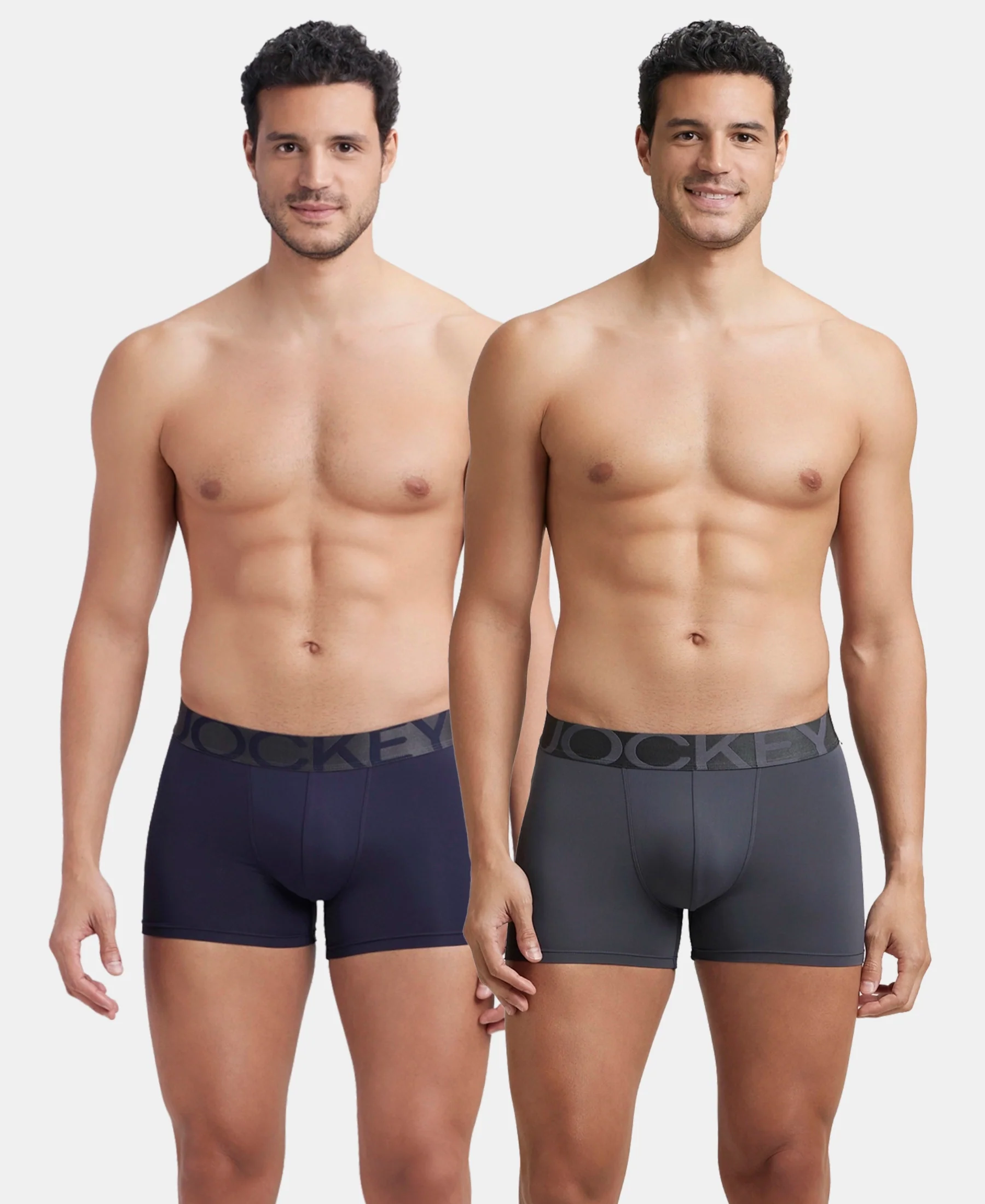 Tactel Microfiber Elastane Stretch Solid Trunk with Moisture Move Properties - Ebony & Navy (Pack of 2) - Image 5