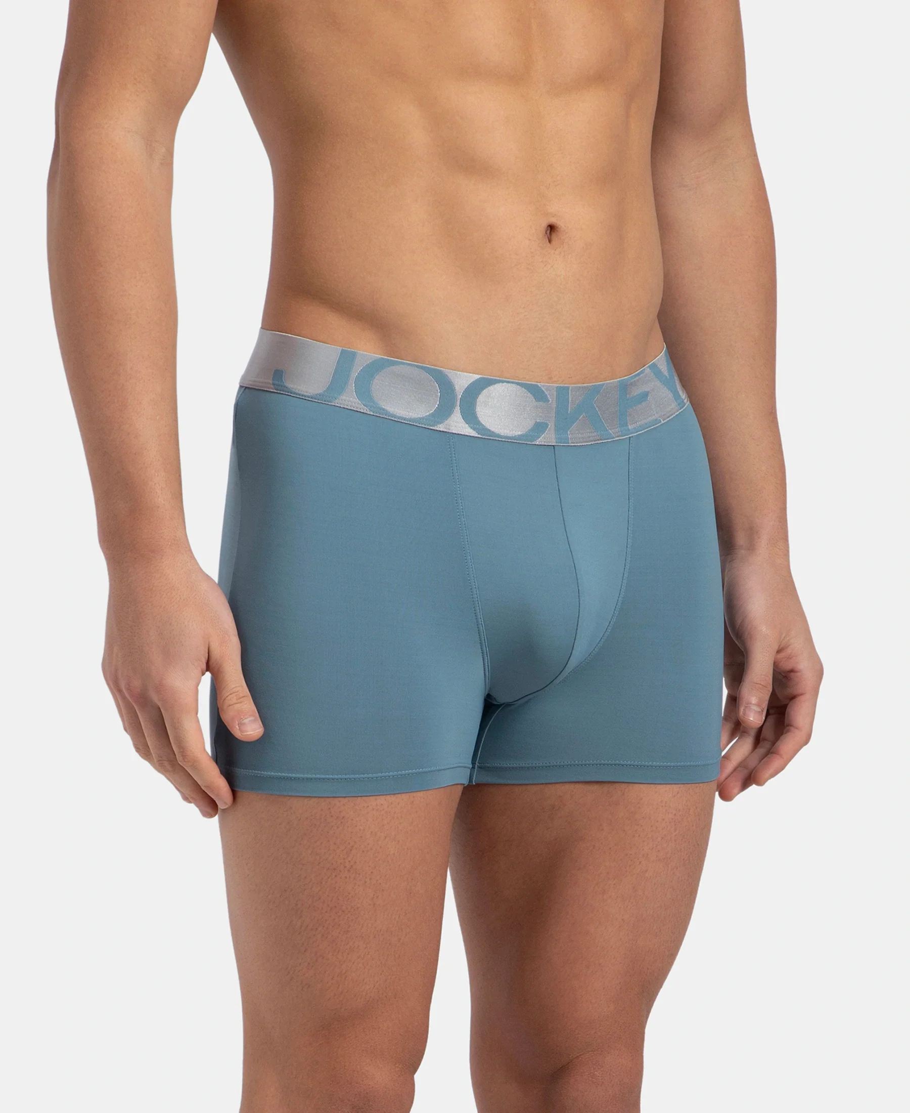 Tactel Microfiber Elastane Stretch Solid Trunk with Moisture Move Properties - Provincial Blue - Image 2