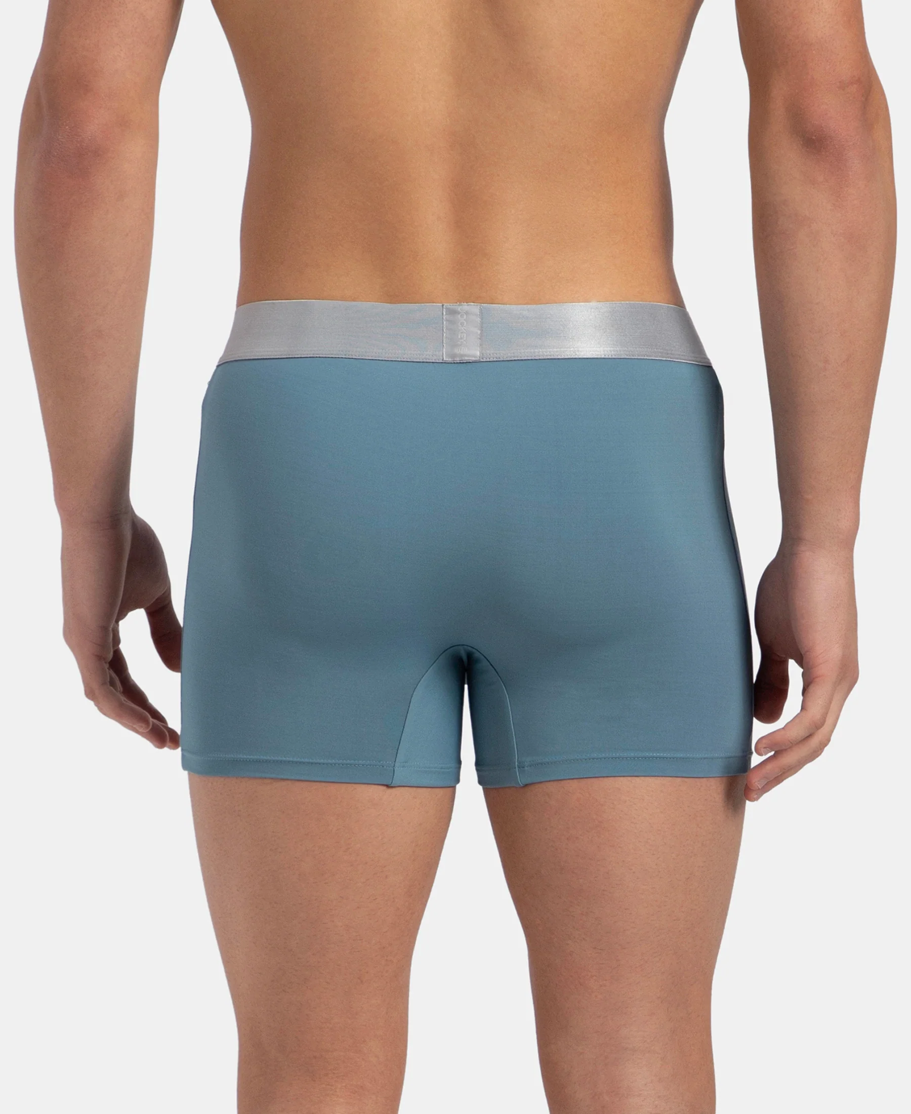 Tactel Microfiber Elastane Stretch Solid Trunk with Moisture Move Properties - Provincial Blue - Image 3