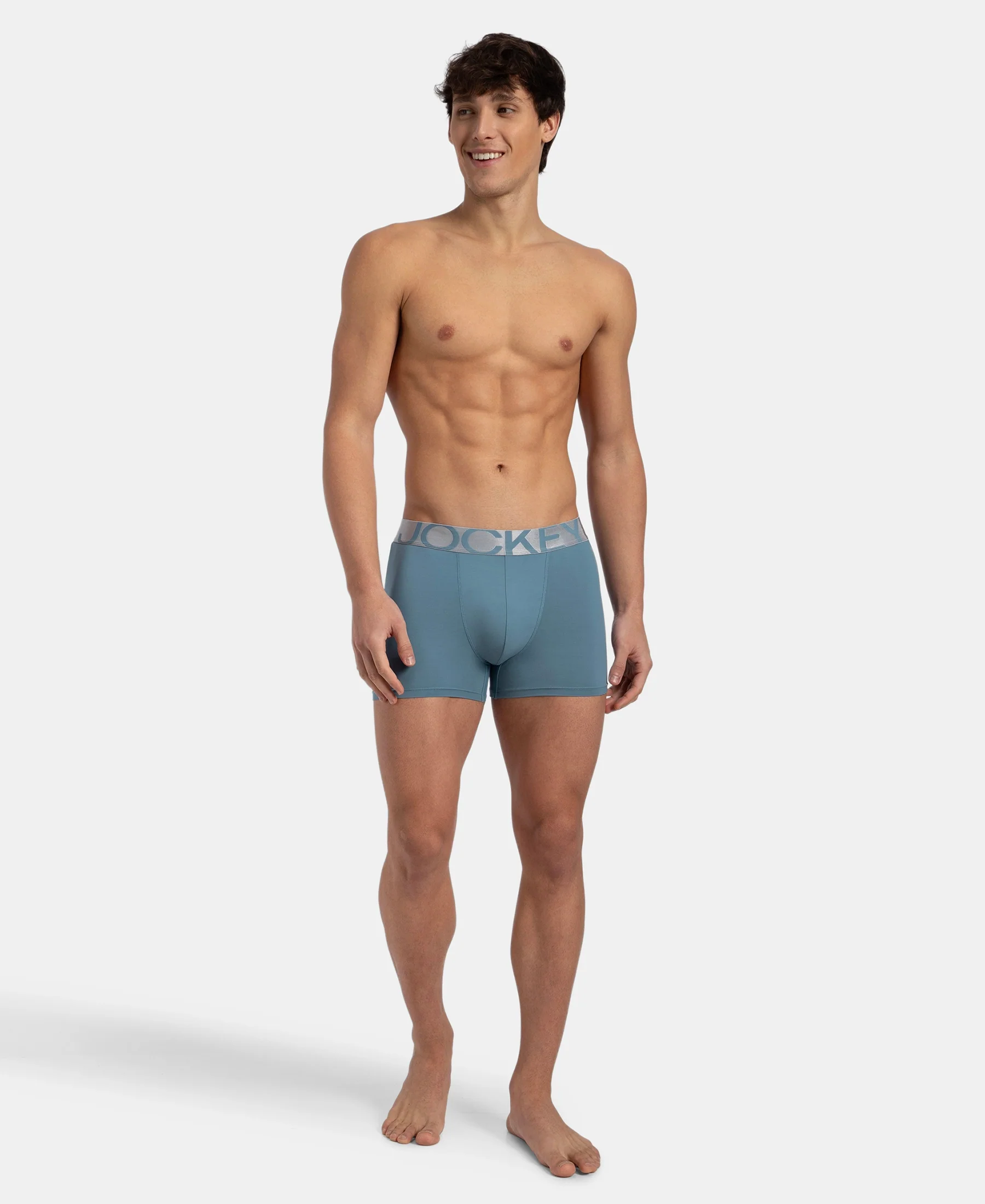 Tactel Microfiber Elastane Stretch Solid Trunk with Moisture Move Properties - Provincial Blue - Image 4