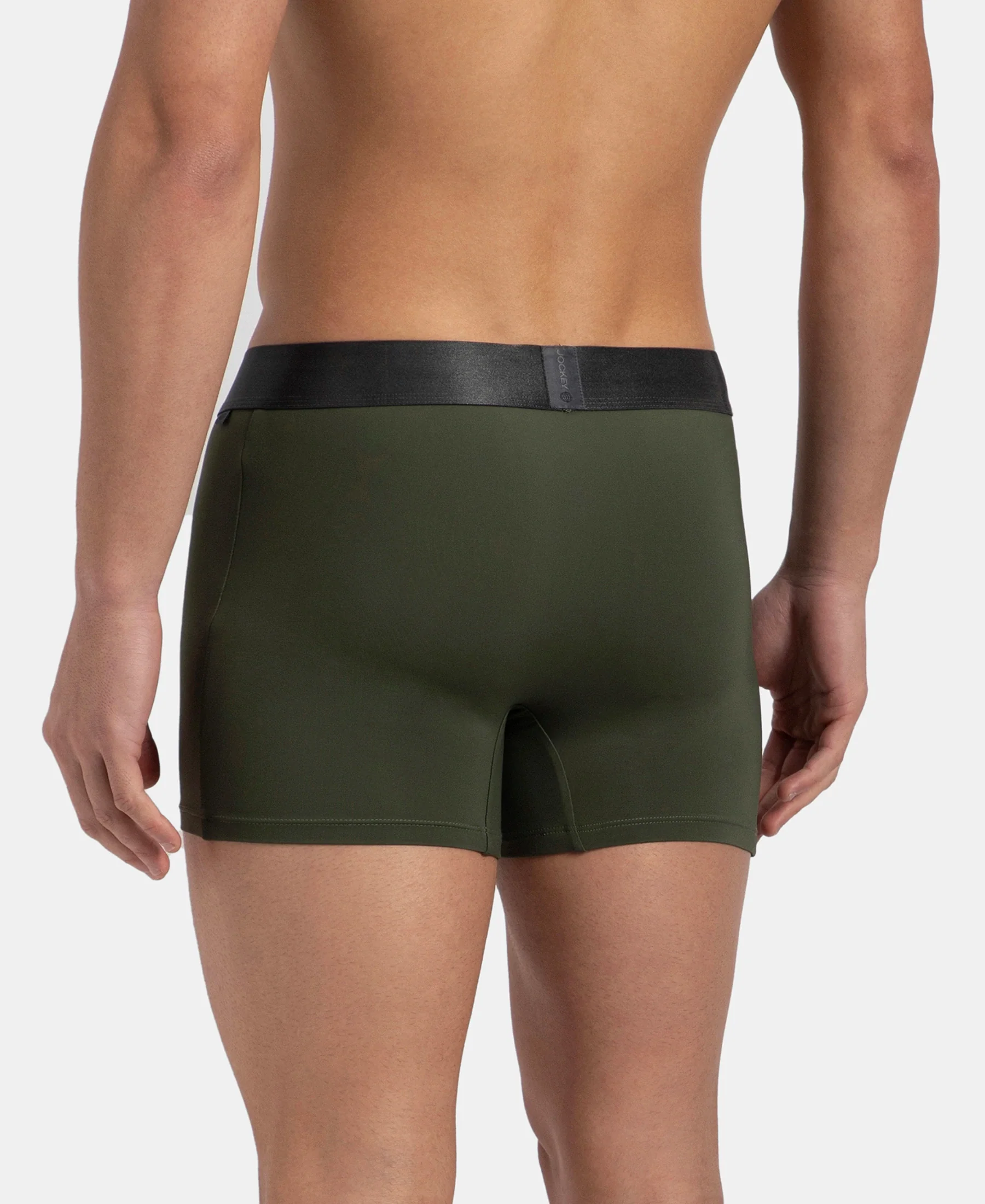Tactel Microfiber Elastane Stretch Solid Trunk with Moisture Move Properties - Thyme - Image 3