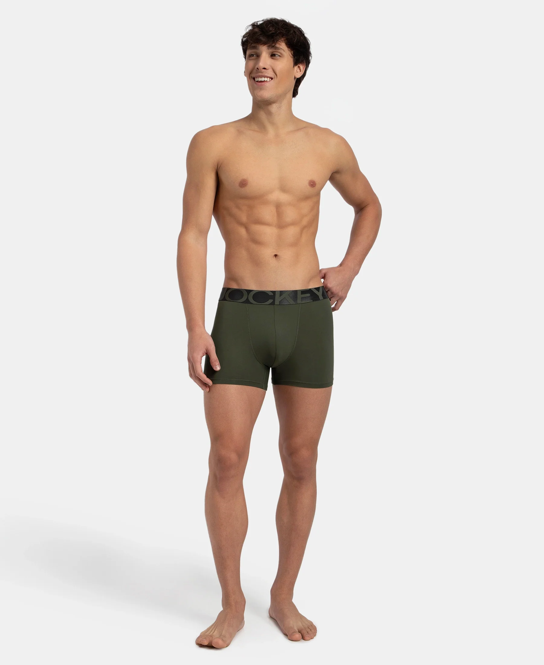 Tactel Microfiber Elastane Stretch Solid Trunk with Moisture Move Properties - Thyme - Image 6