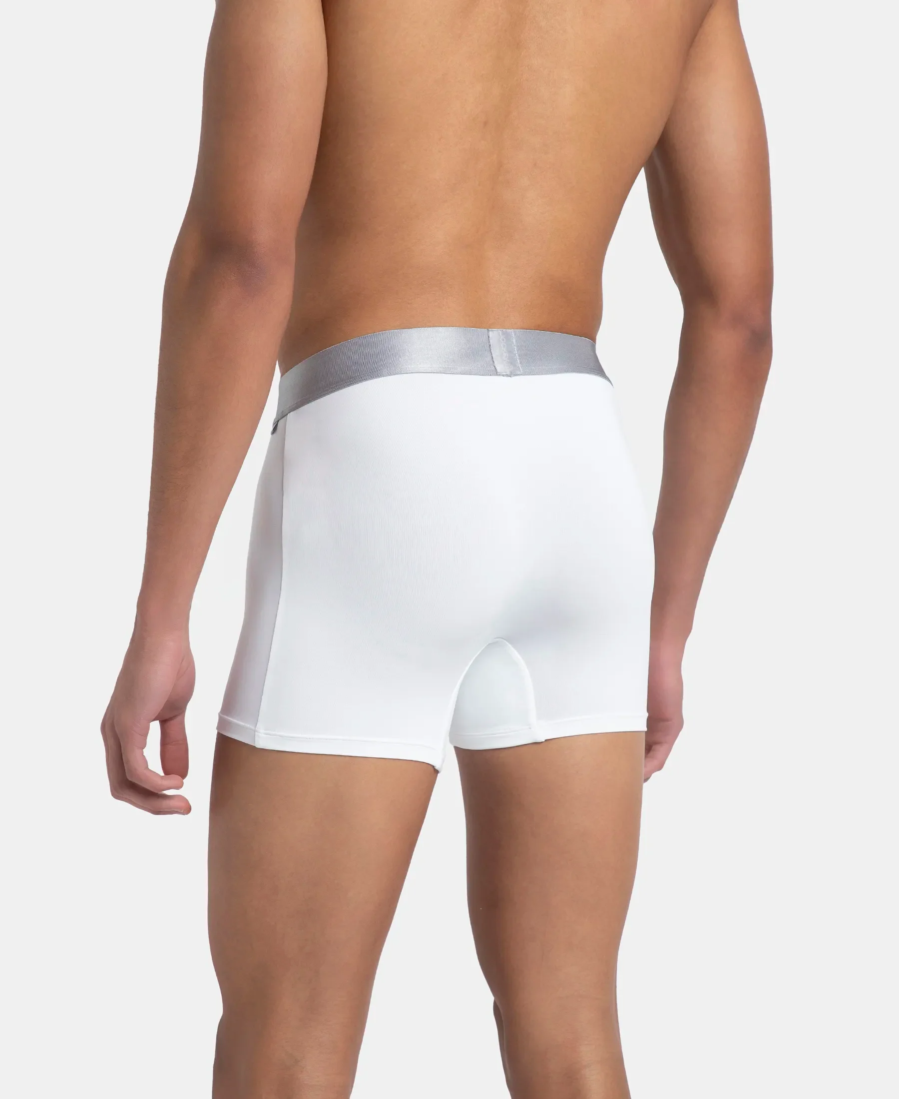 Tactel Microfiber Elastane Stretch Solid Trunk with Moisture Move Properties - White - Image 3