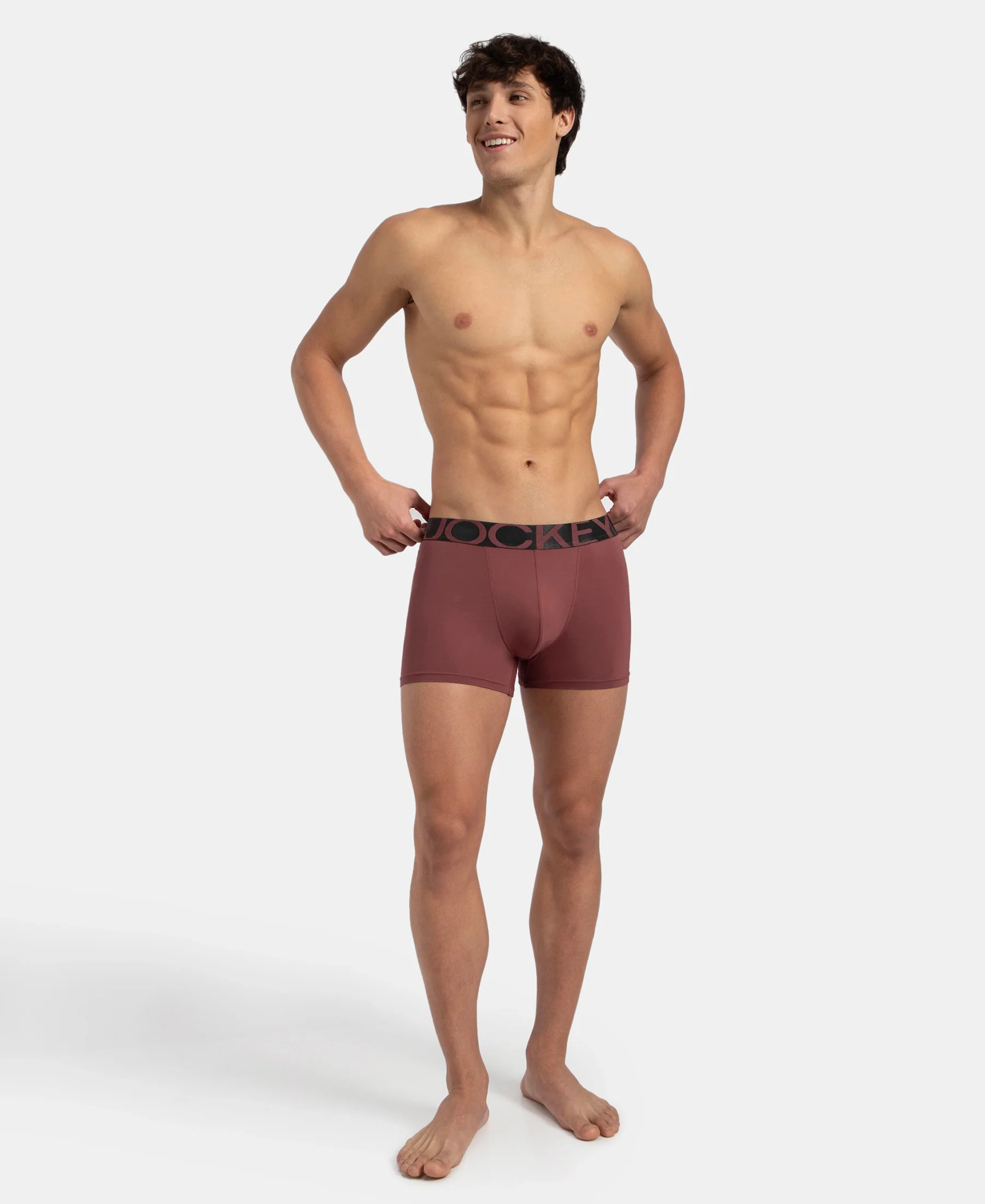 Tactel Microfiber Elastane Stretch Solid Trunk with Moisture Move Properties - Wild Ginger - Image 4