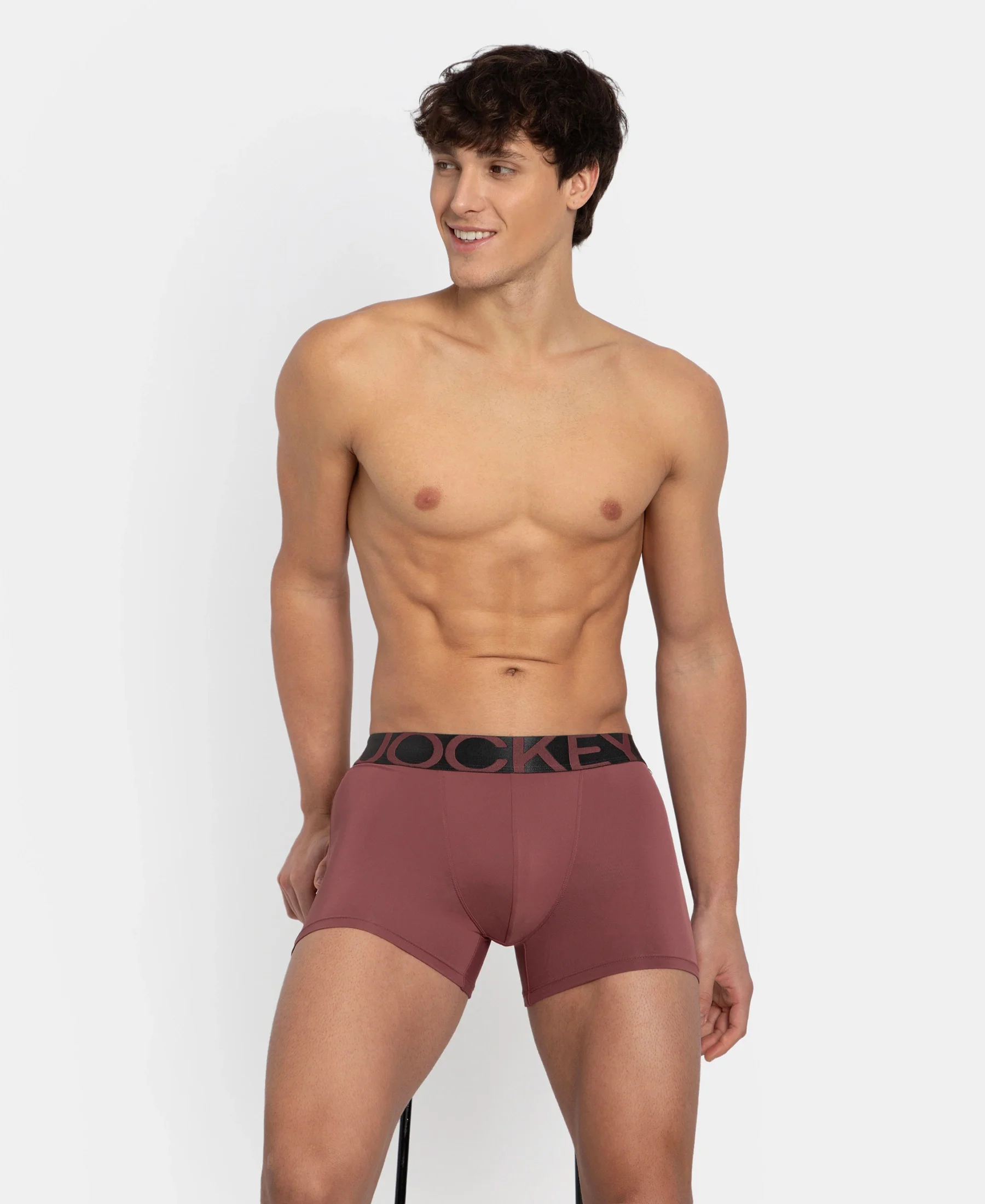 Tactel Microfiber Elastane Stretch Solid Trunk with Moisture Move Properties - Wild Ginger - Image 5