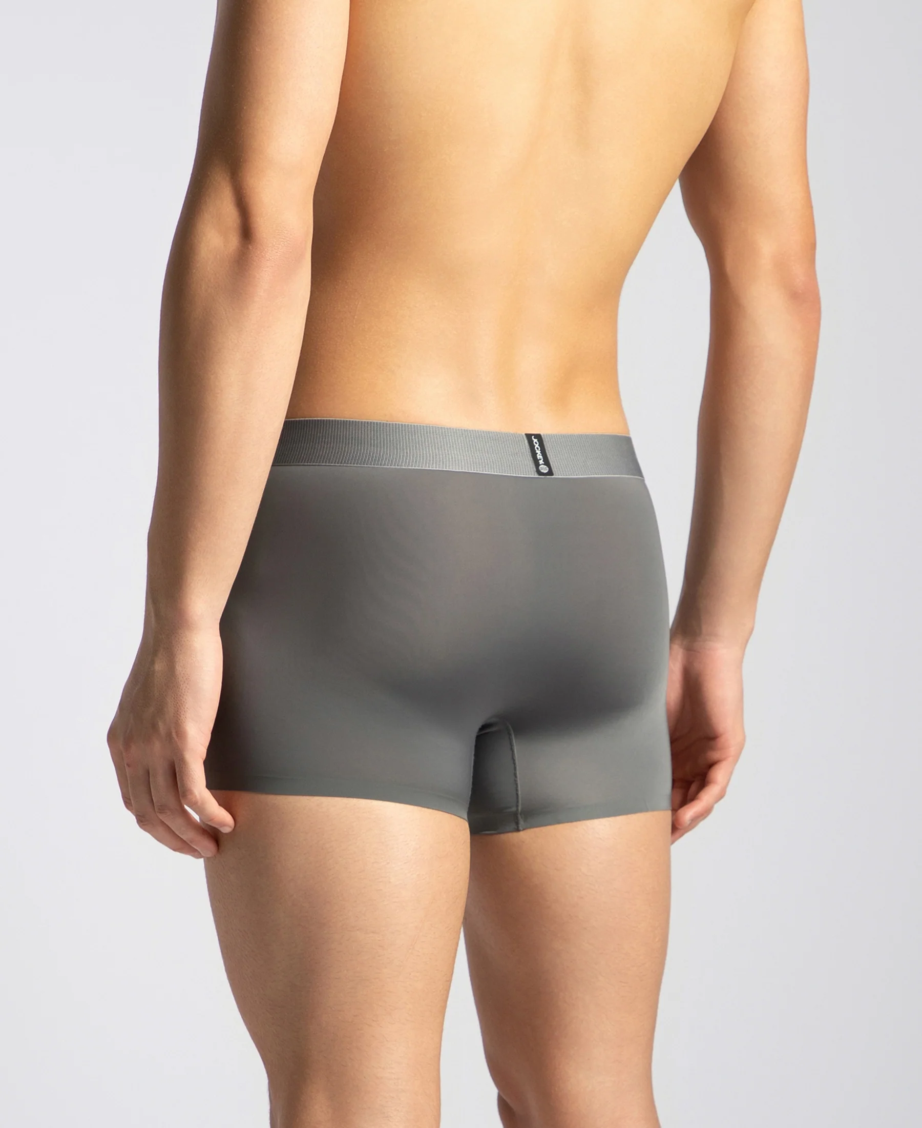 Tactouch Microfiber Elastane Stretch Seamfree Bonded Tech Solid Trunk with Internal Breathable Mesh - Grey - Image 3