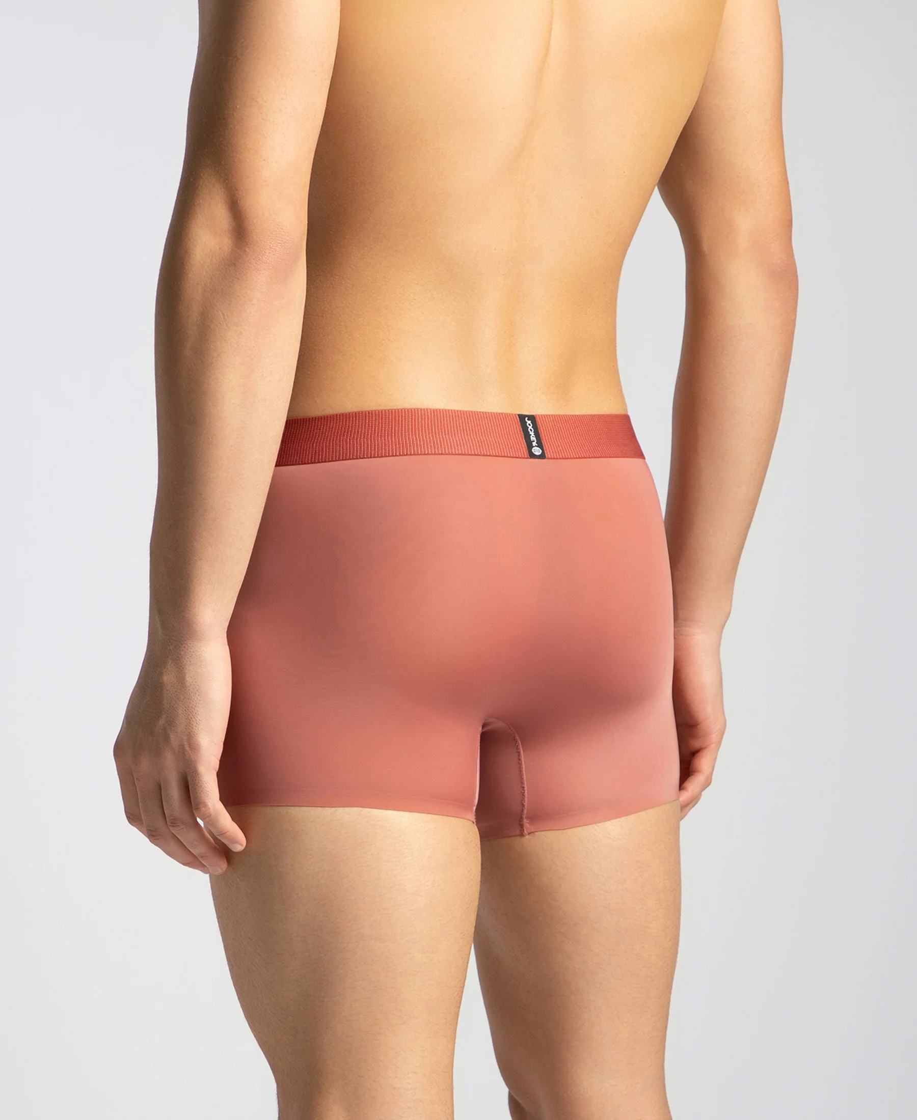 Tactouch Microfiber Elastane Stretch Seamfree Bonded Tech Solid Trunk with Internal Breathable Mesh - Terracotta - Image 3