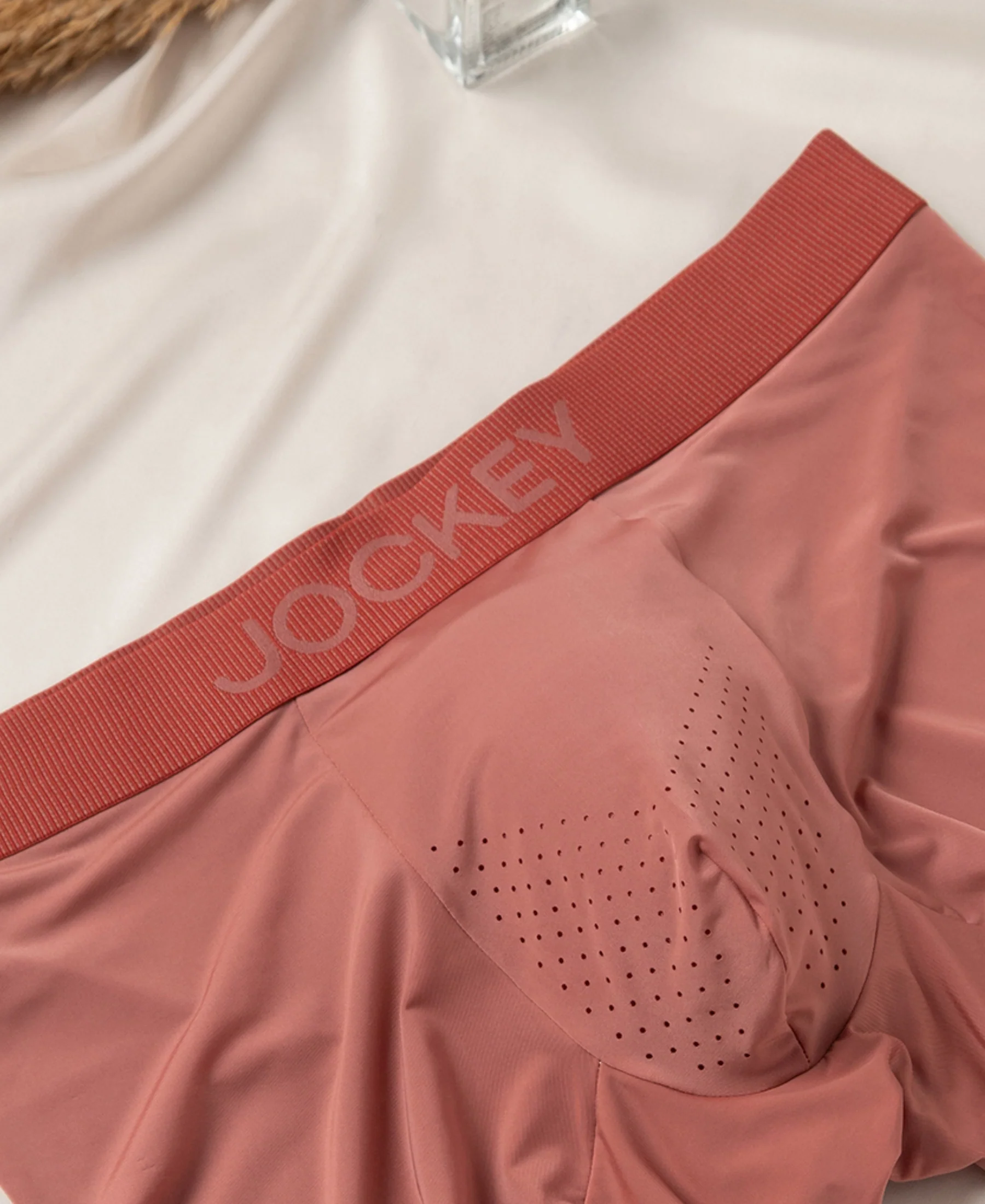 Tactouch Microfiber Elastane Stretch Seamfree Bonded Tech Solid Trunk with Internal Breathable Mesh - Terracotta - Image 7