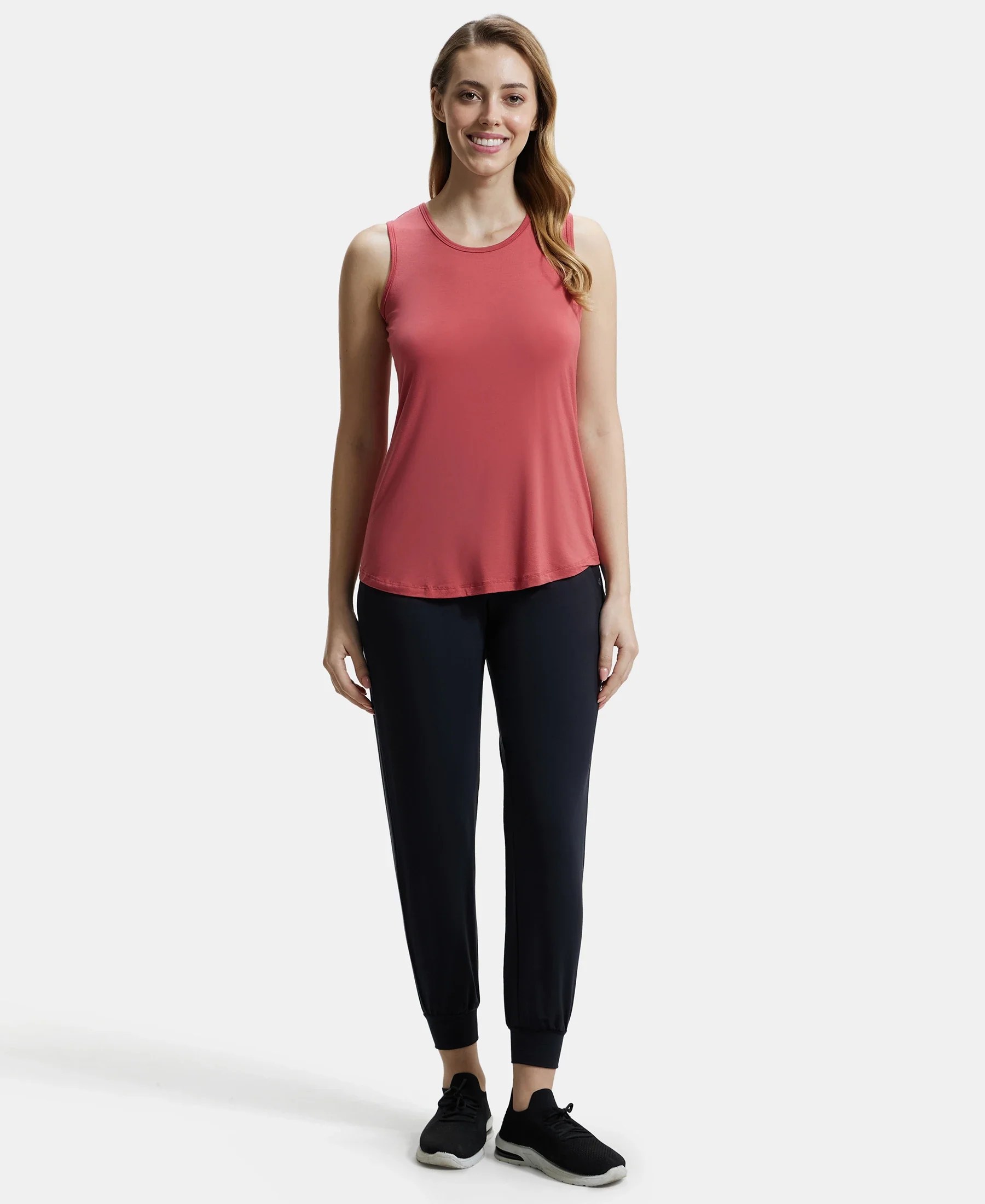 Tencel Lyocell Elastane Stretch Relaxed Fit Yoga Pants - Black - Image 4