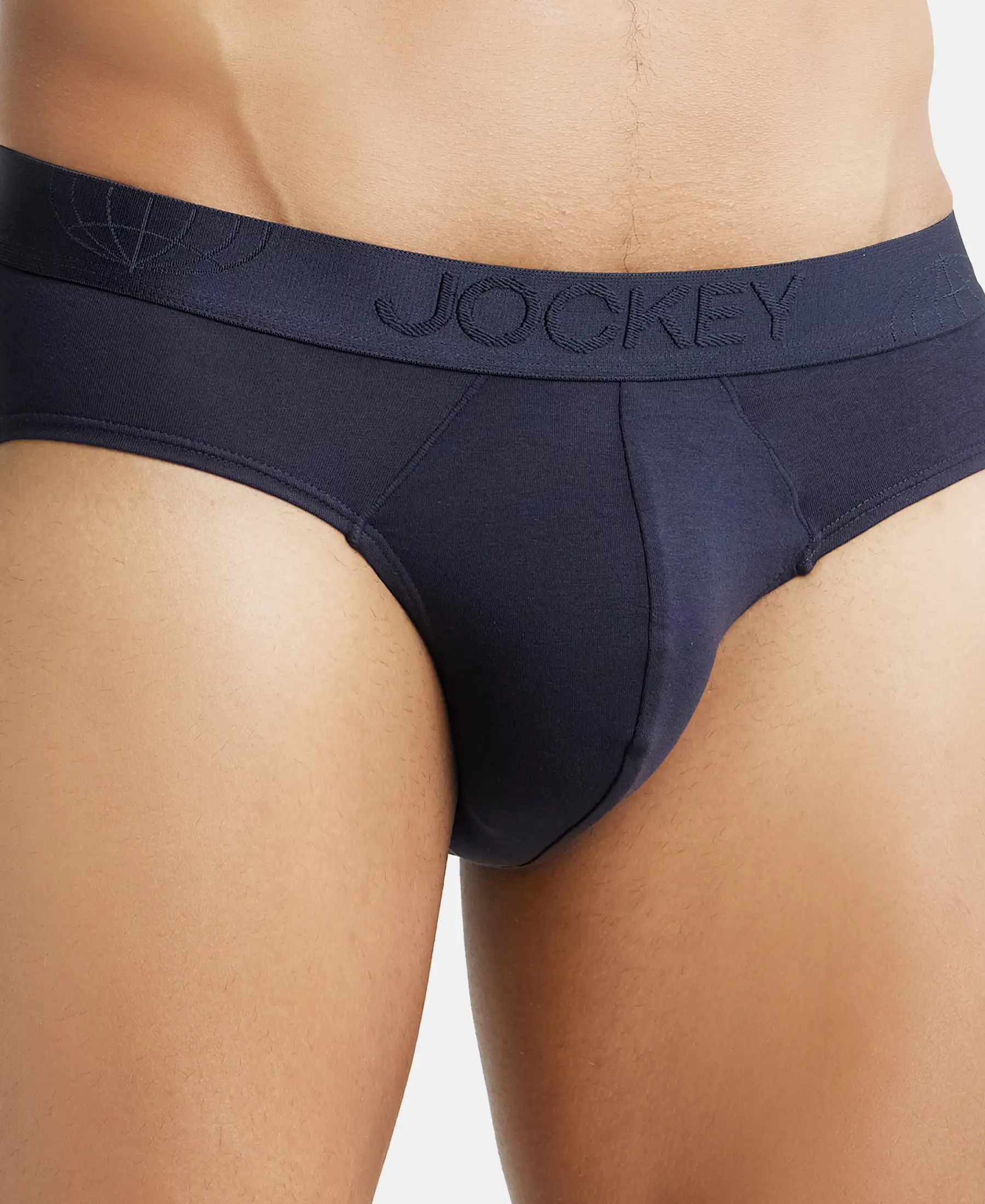 Tencel Micro Modal Cotton Elastane Stretch Solid Brief with Natural StayFresh Properties - True Navy - Image 6