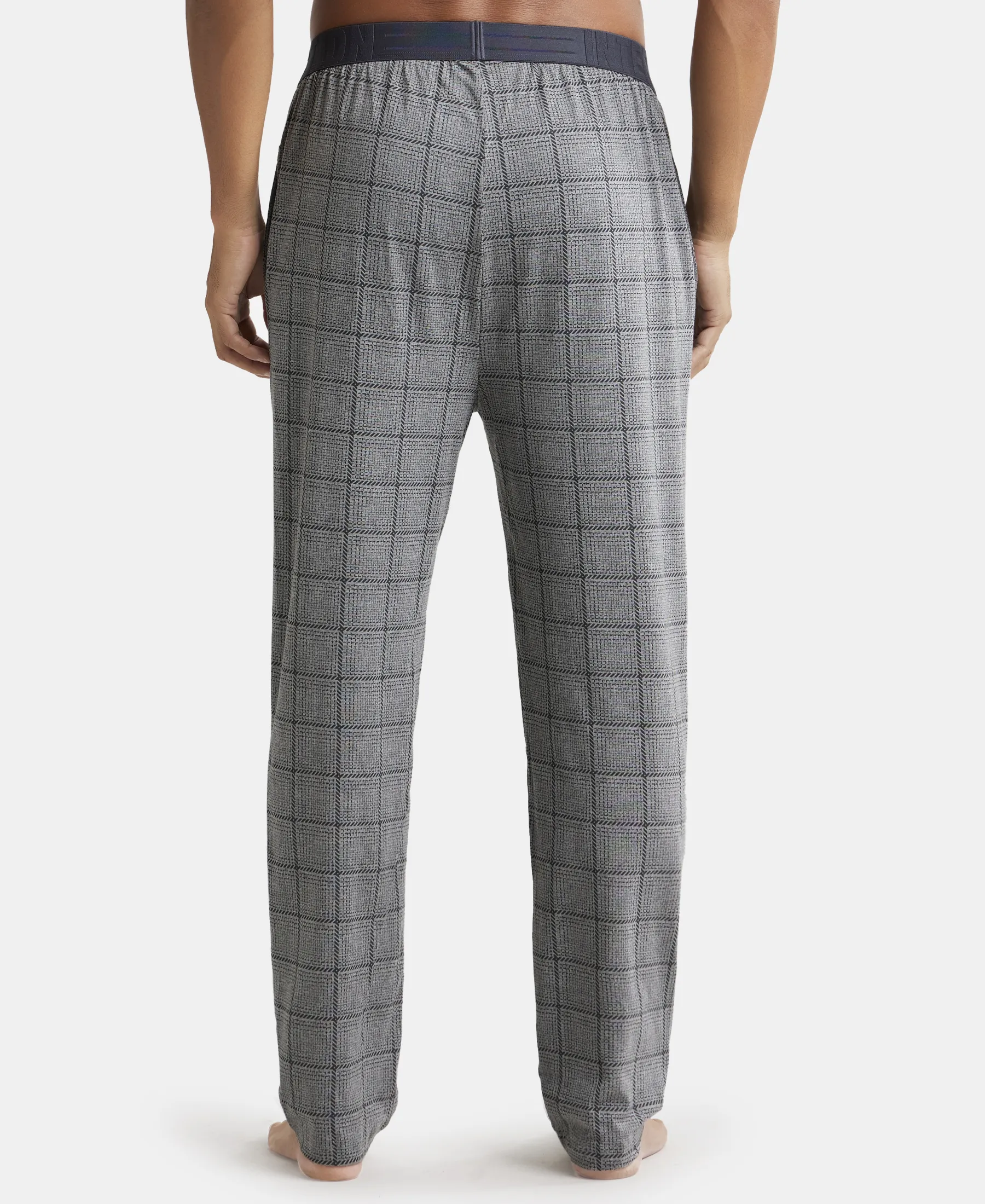 Tencel Micro Modal Cotton Elastane Stretch Regular Fit Pyjama with Side Pockets - Mid Grey - Image 3