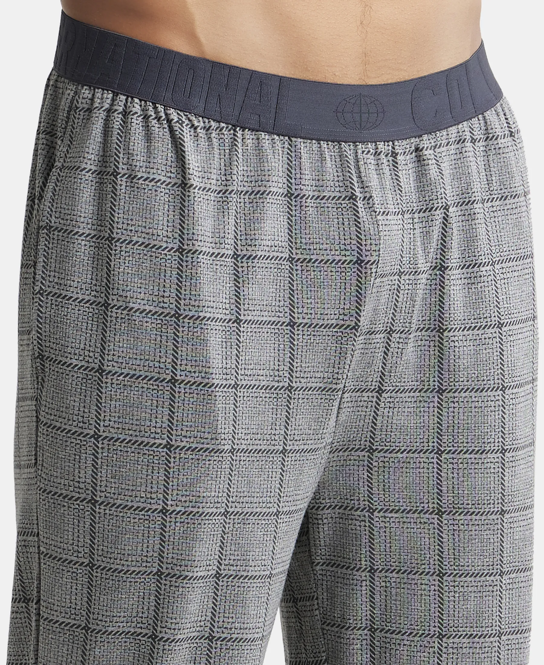 Tencel Micro Modal Cotton Elastane Stretch Regular Fit Pyjama with Side Pockets - Mid Grey - Image 7